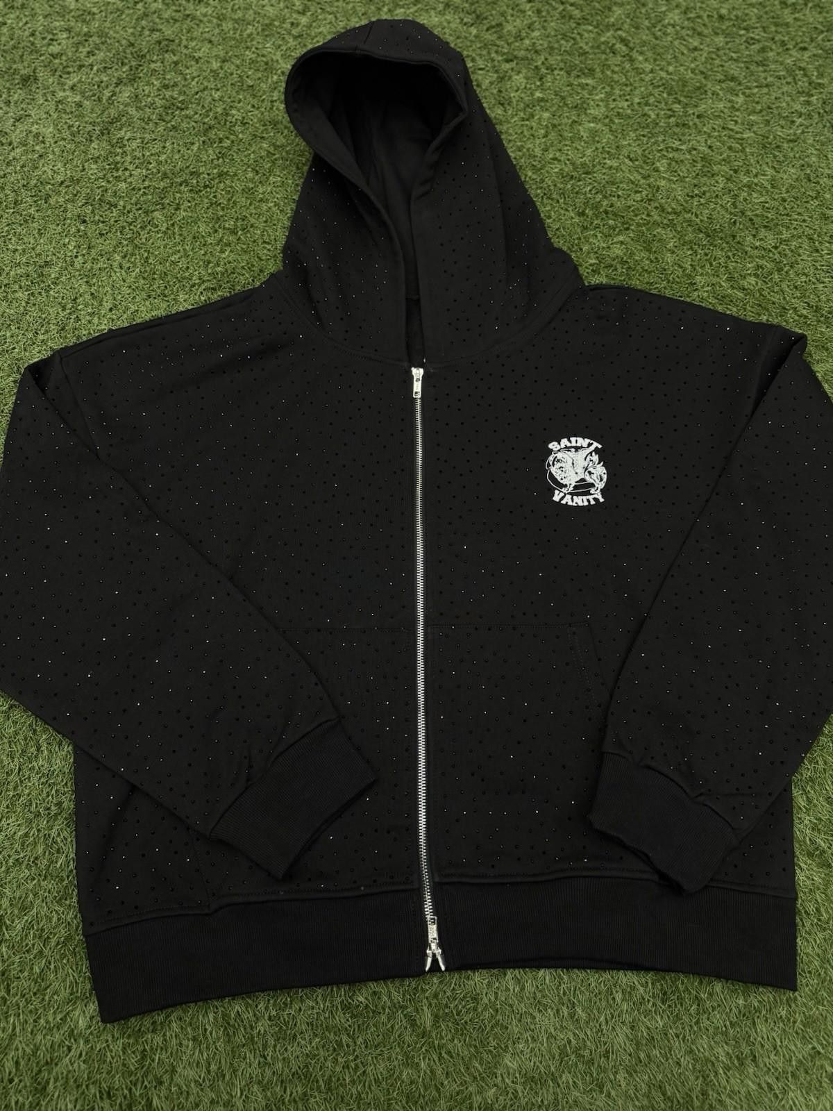 Saint Vanity Size M - Saint Vanity Hoodie Black Rhinestone Zip Up Size US M / EU 48-50 / 2 - 2 Thumbnail