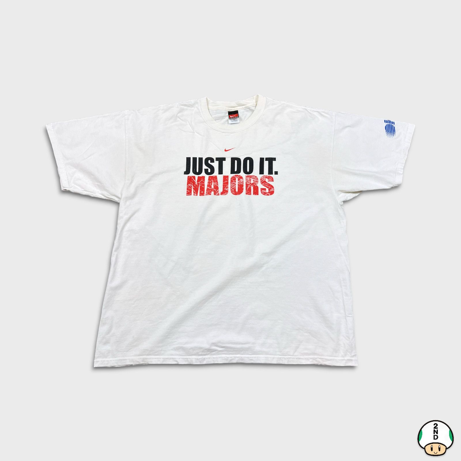 Nike × Vintage 90s Nike T Shirt Swoosh Just Do It Majors Short Sleeve Tee Size US XL / EU 56 / 4 - 1 Thumbnail