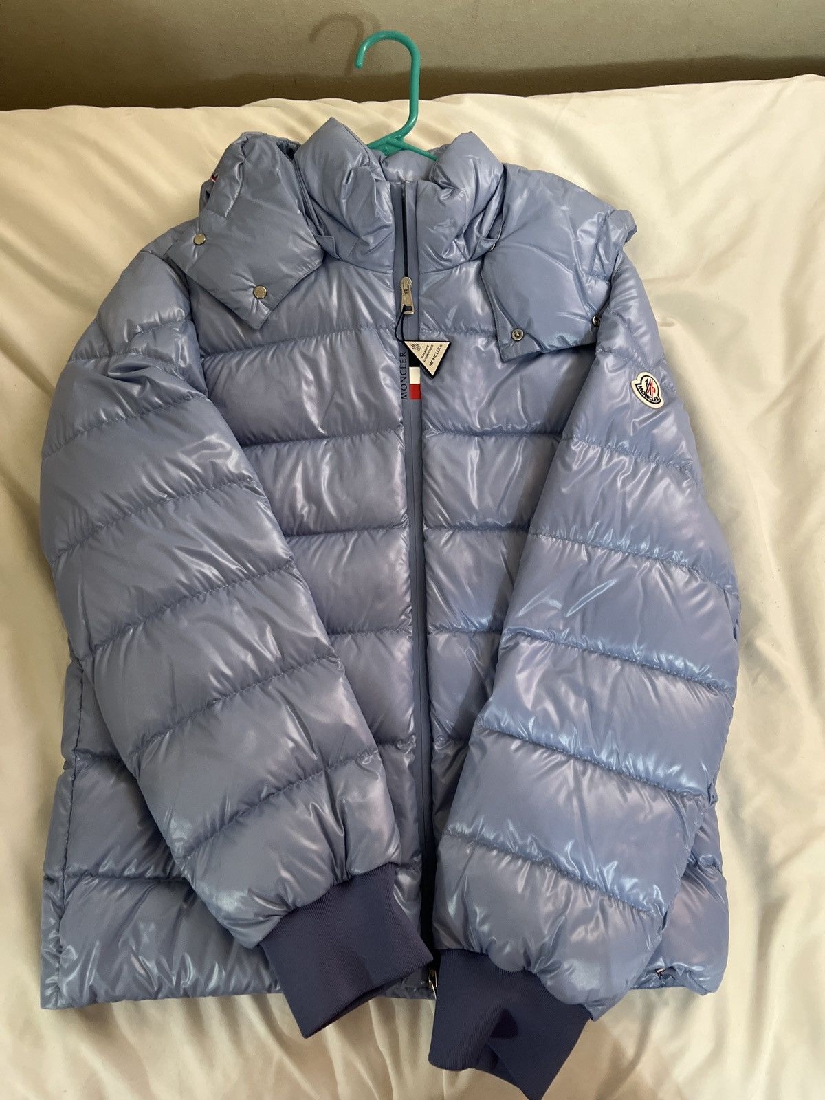 image of Moncler Cuvellier Blue (Mens Large) in Baby Blue, Men's (Size Medium)