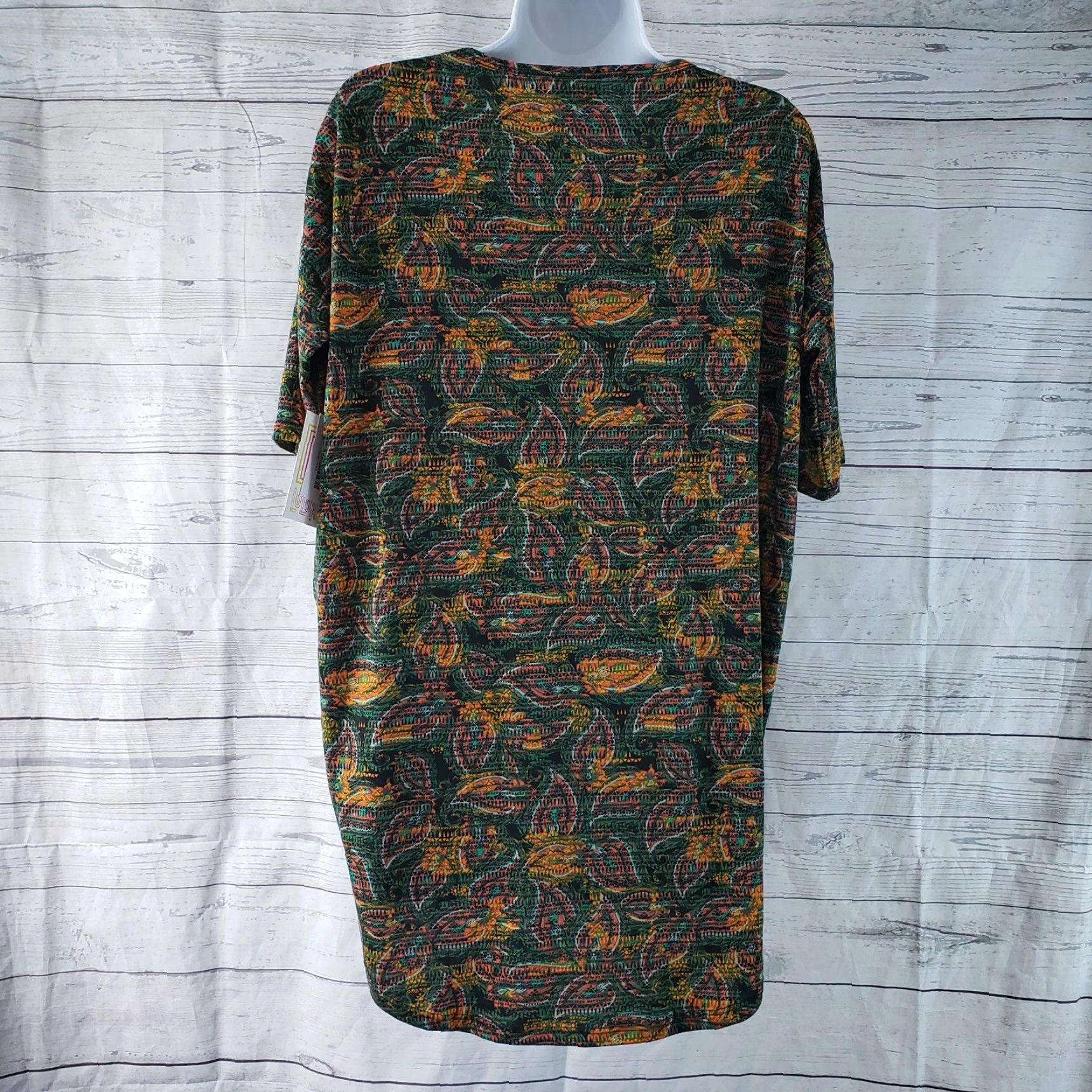 Vintage VINTAGE LuLaRoe Womens Irma Top Sz 2XS Green Orange Floral Short Sleeve Size XXS / US 00 / IT 34 - 4 Thumbnail