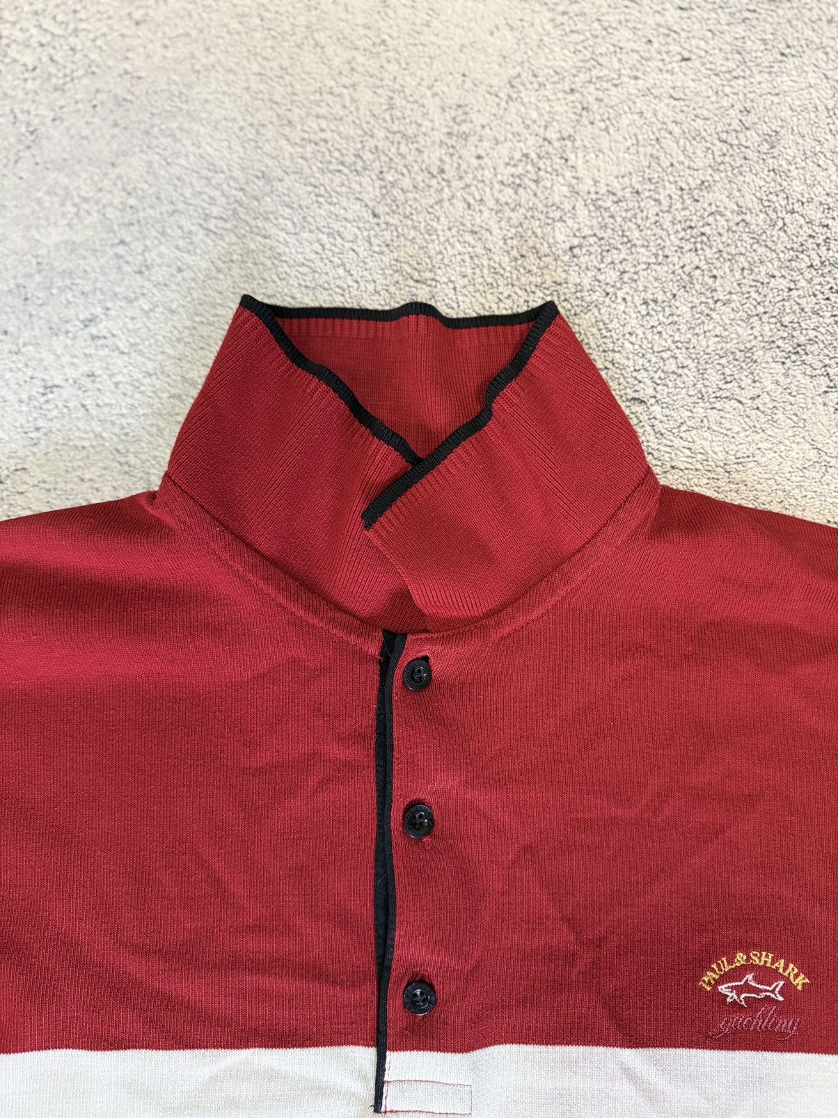 Paul & Shark Paul Shark Rugby Polo Shirt Red Striped Italy Long Sleeve M Size US M / EU 48-50 / 2 - 21 Thumbnail