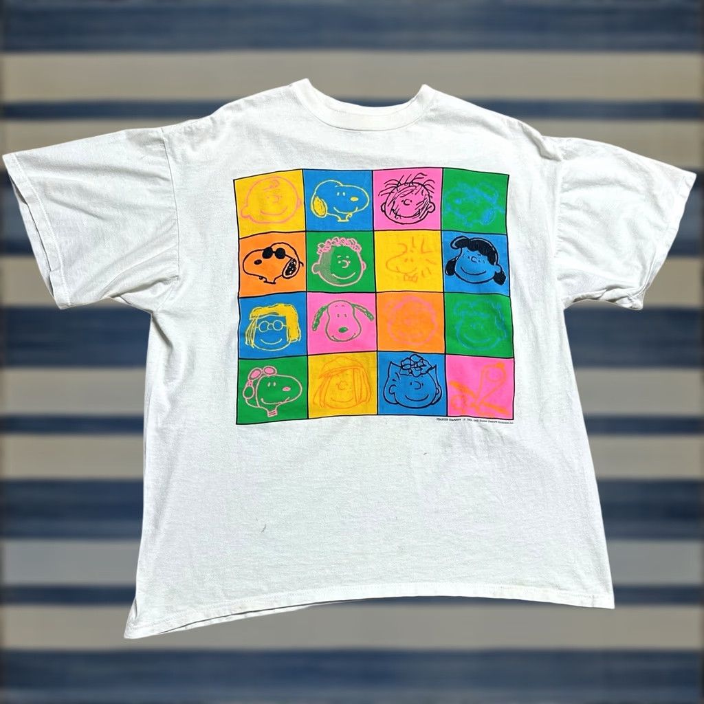 Jerzees JERZEES T-Shirt Men XL Peanuts Charlie Brown Snoopy Vintage 80s Pop Art White Cotton Blend Crew Neck Short Sleeve Graphic Print Size US XL / EU 56 / 4 - 1 Thumbnail