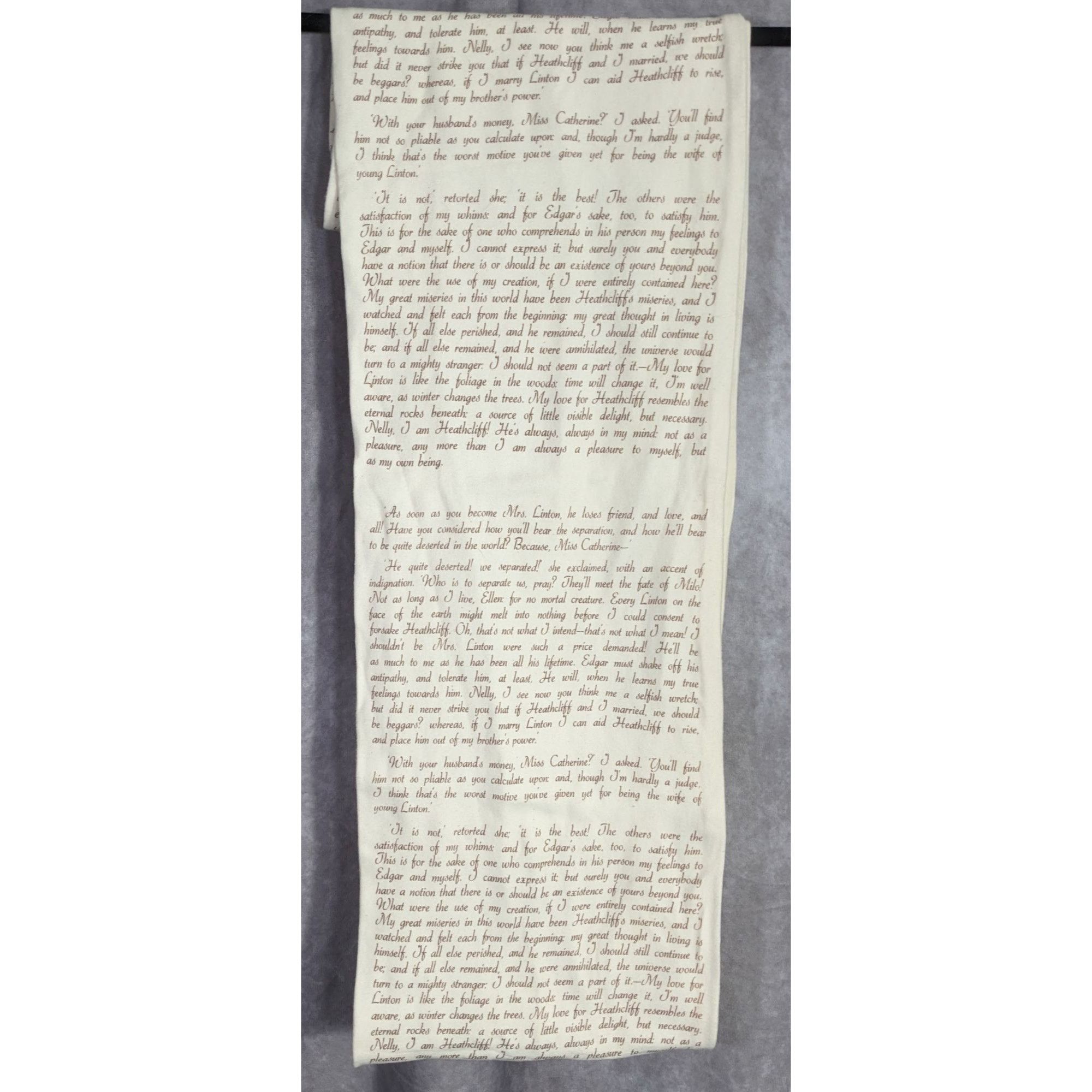 Other Wuthering Heights Literary Infinity Scarf Beige & Brown Text Size ONE SIZE - 10 Thumbnail