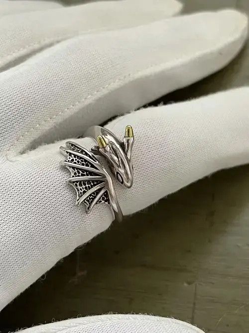 Jewelry Punk Dragon Ring Size ONE SIZE - 2 Thumbnail