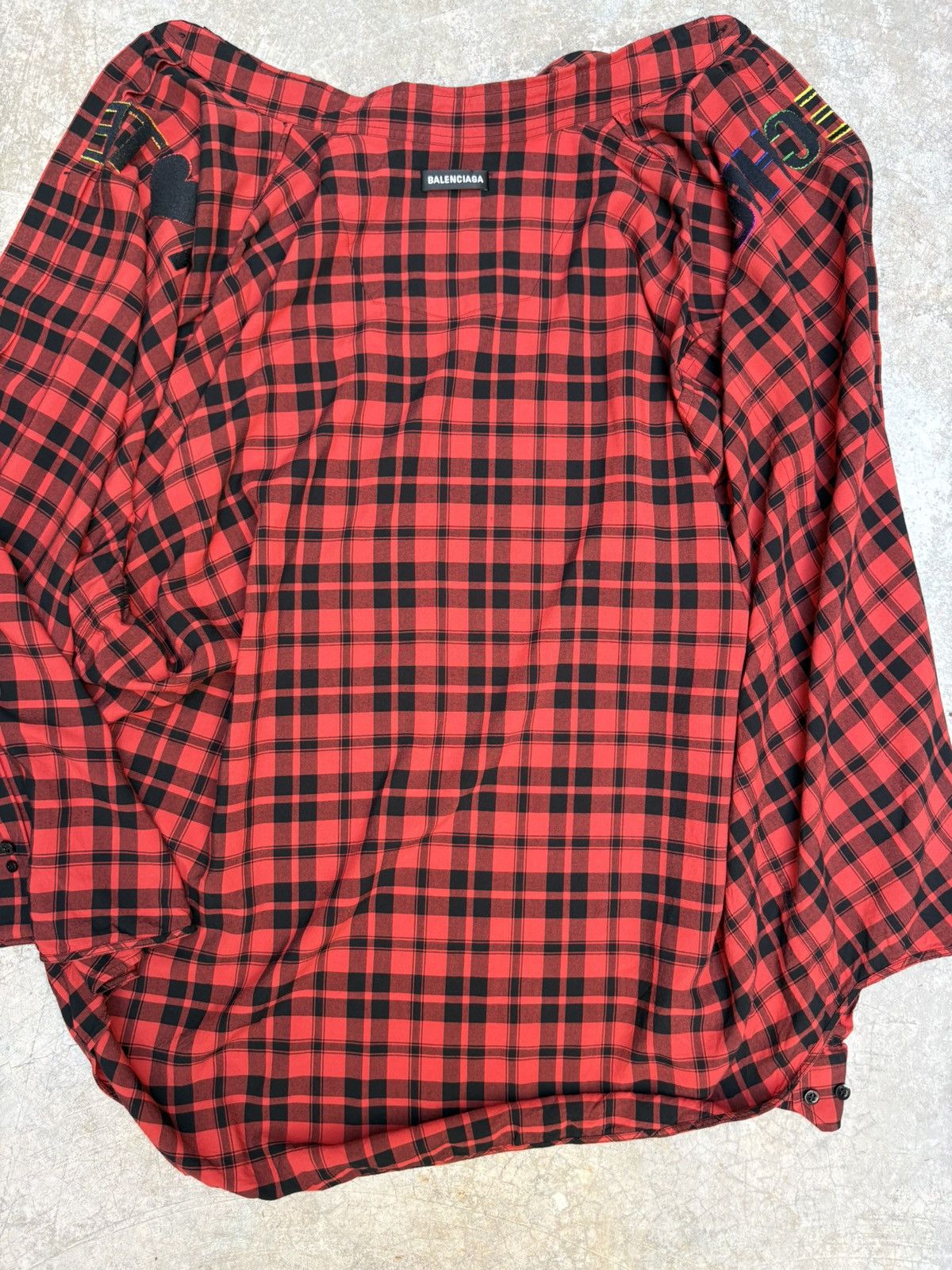 Balenciaga “I Love Techno” Checkered Shirt Size US M / EU 48-50 / 2 - 6 Thumbnail