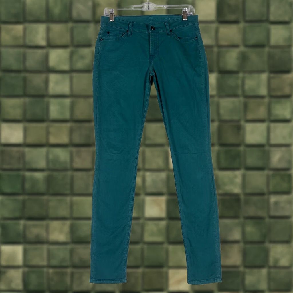 7 For All Mankind 7 For All Mankind Jeans Womens 28 Green Slim Fit 5-Pocket Design Pockets Denim Straight Leg Vintage No N/A Size 28" / US 6 / IT 42 - 1 Thumbnail