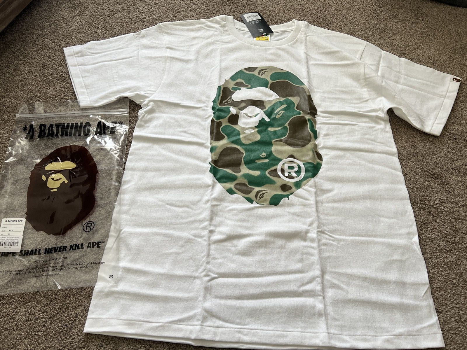 Bape Liquid Camo Big Ape Head Tee Size US XL / EU 56 / 4 - 1 Thumbnail