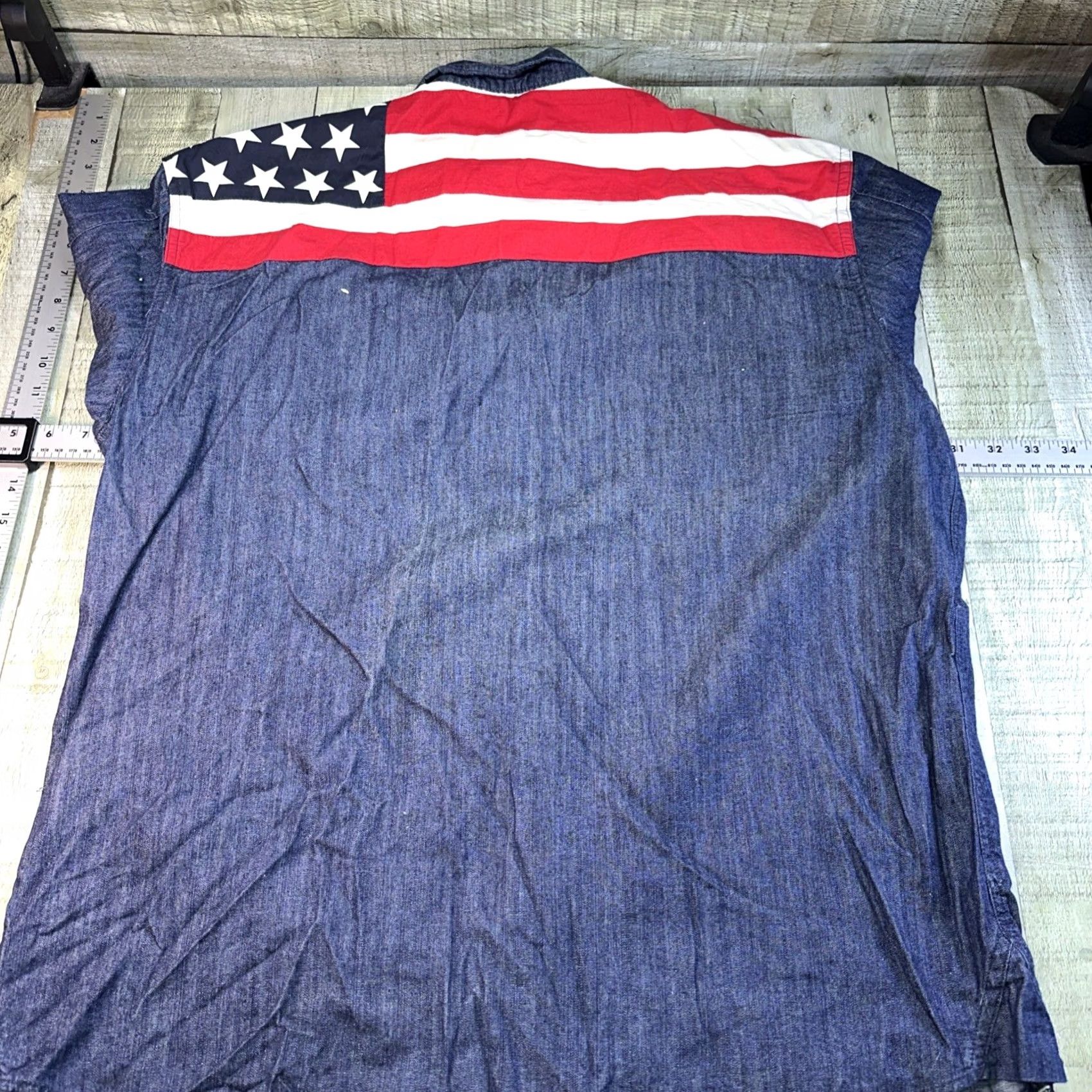 X-LARGE Bornfly Button-Up Denim Shirt XXLarge Men Long Sleeve Blue Size US XXL / EU 58 / 5 - 5 Thumbnail