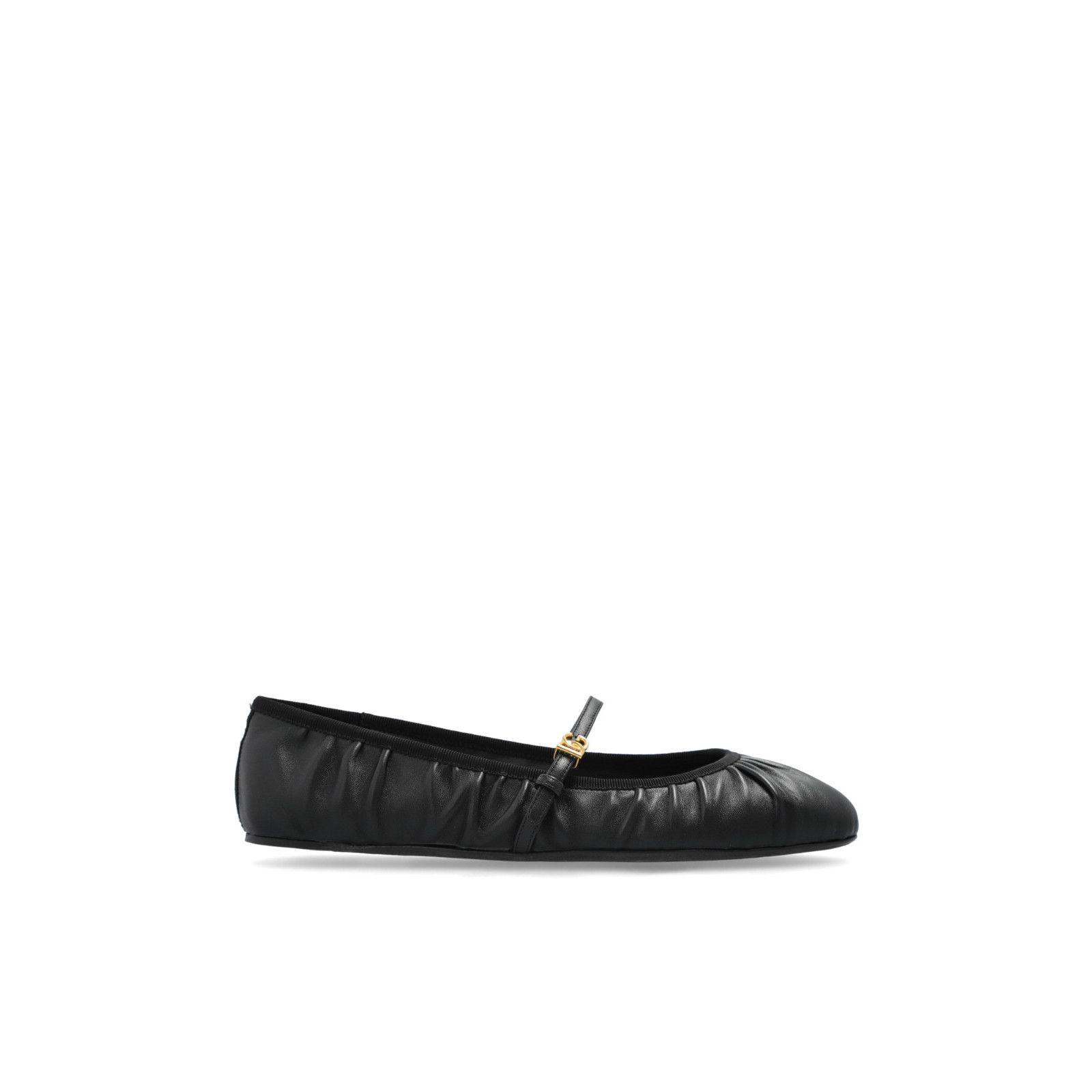 DOLCE&GABBANA Black Leather Ballerina Flats New & Authentic
