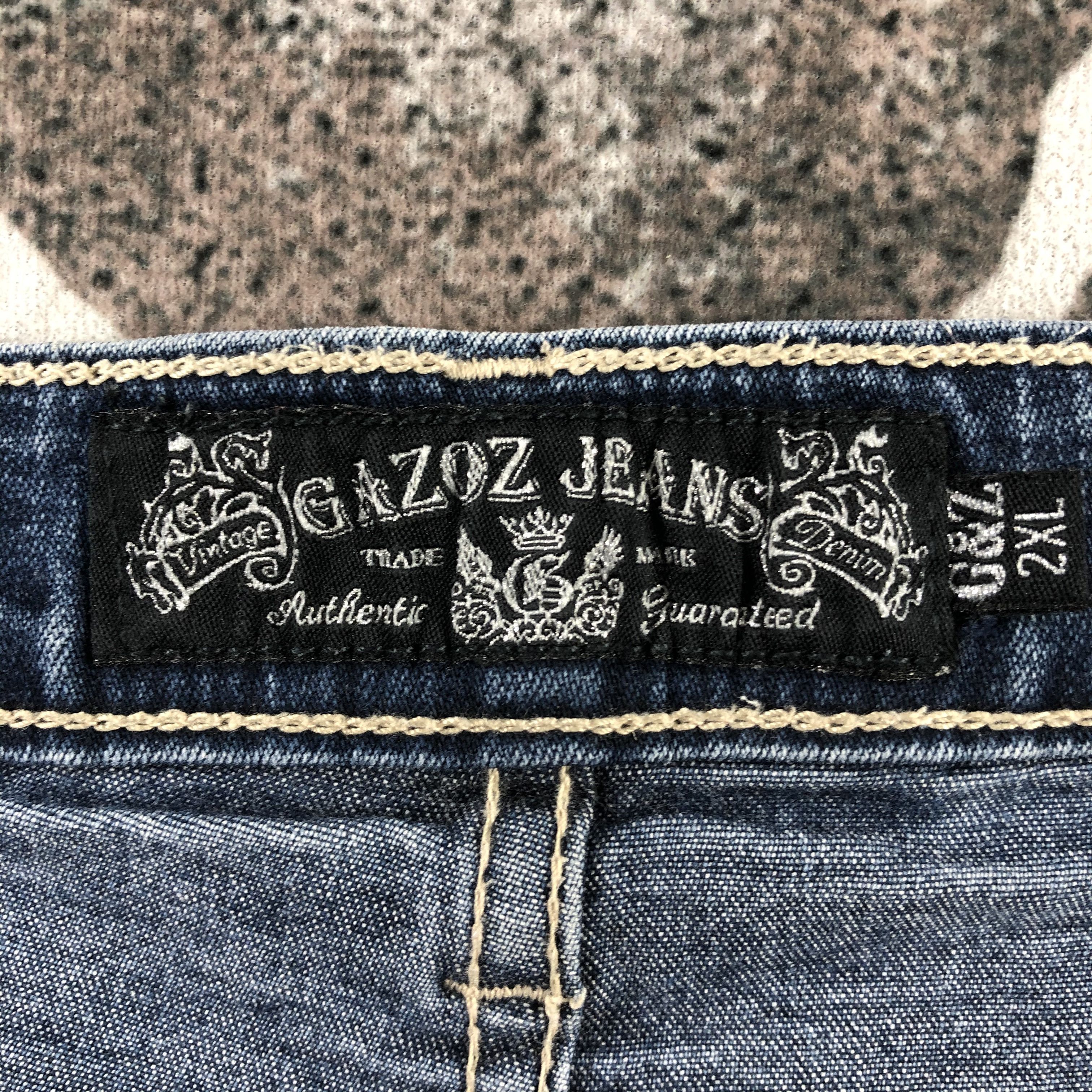 Japanese Brand Gazoz Jeans Blue Wash Flare Denim KJ1284 Size 34" / US 12 / IT 48 - 9 Thumbnail