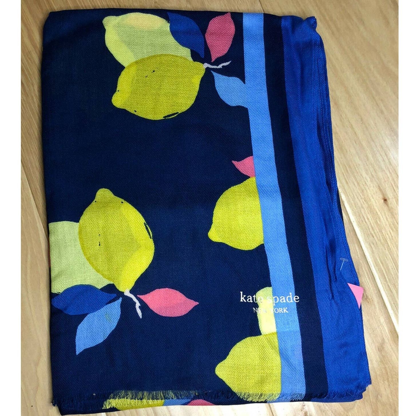 Kate Spade Kate Spade Lemon Zest Oblong Scarf River Blue KS1002511 Size ONE SIZE - 9 Thumbnail
