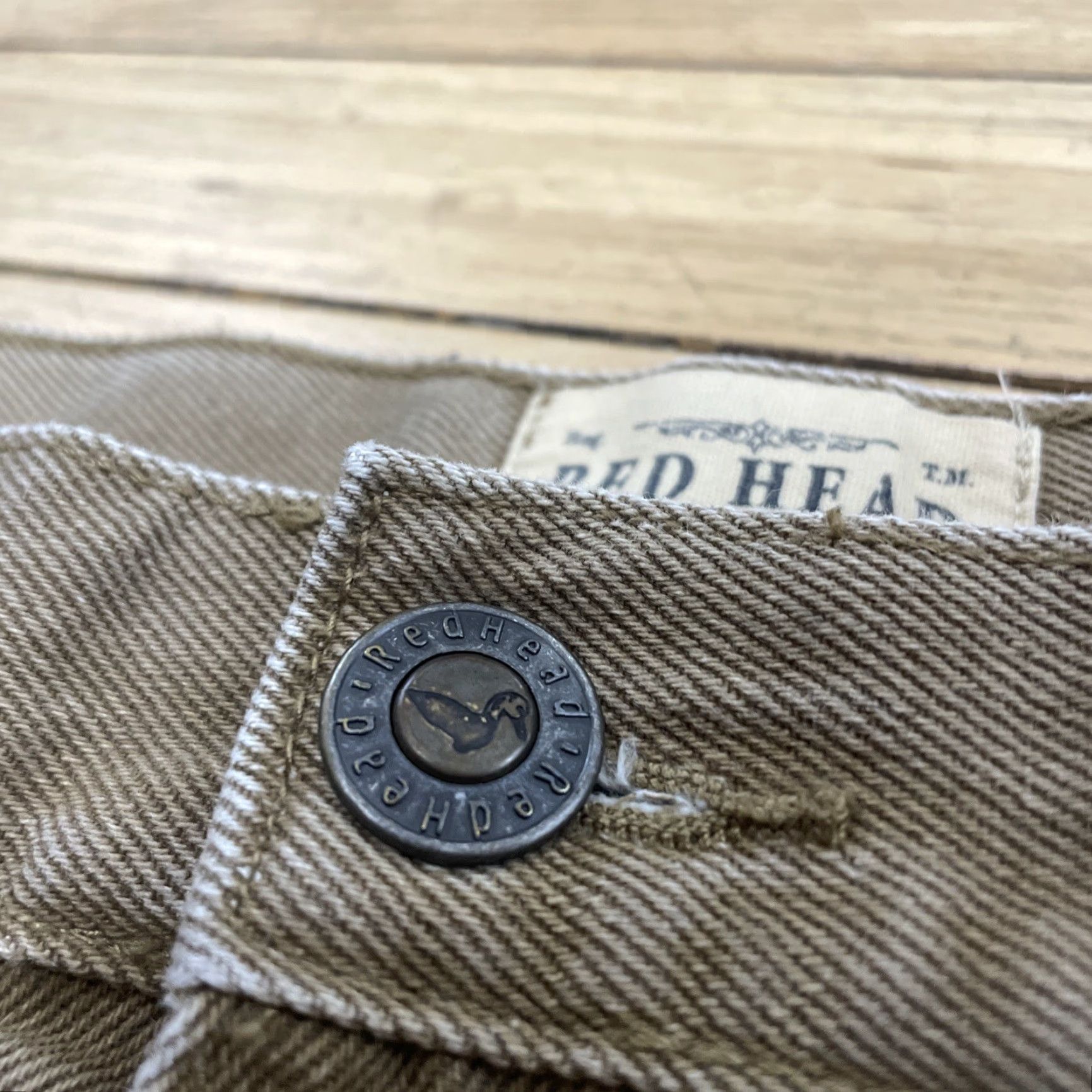 Vintage Red Head Brand Co Pants Men 42x30 Straight Khaki Workwear Canvas Plaid Flannel Lined Cargo Pocket Zip Button Casual Workwear Size US 42 / EU 58 - 4 Thumbnail