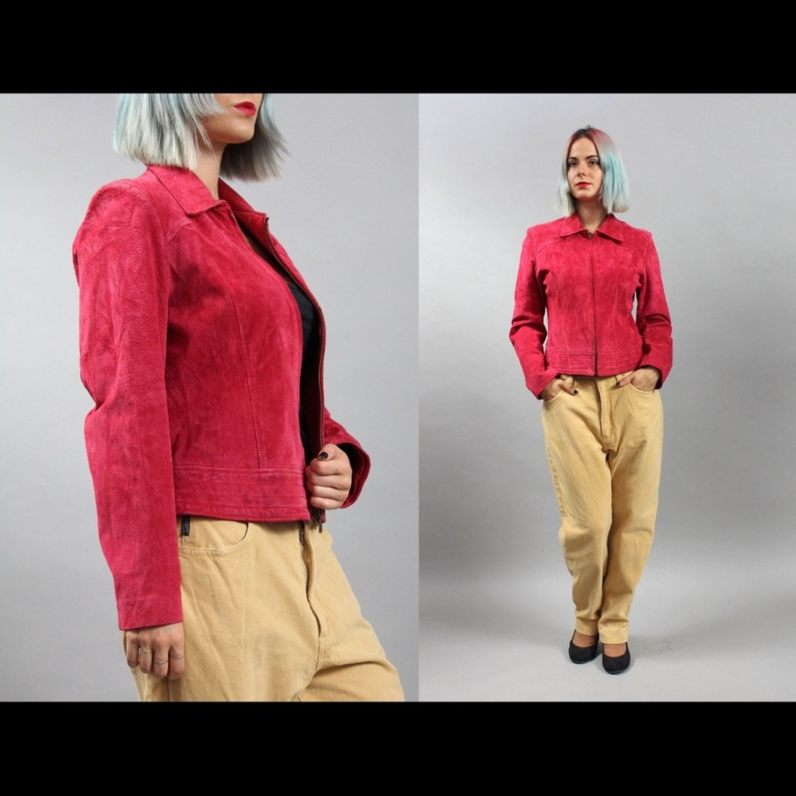 Vintage Vintage Revue Red Footloose Leather Jacket Size XL / US 12-14 / IT 48-50 - 1 Thumbnail