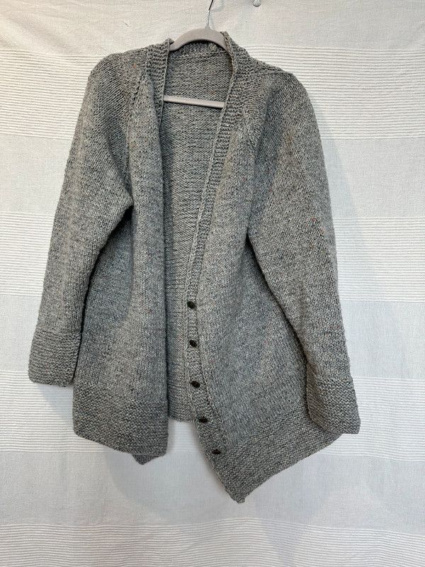 Other Large oversize cardigan sweater gray Handmade XL. Size XL / US 12-14 / IT 48-50 - 2 Thumbnail