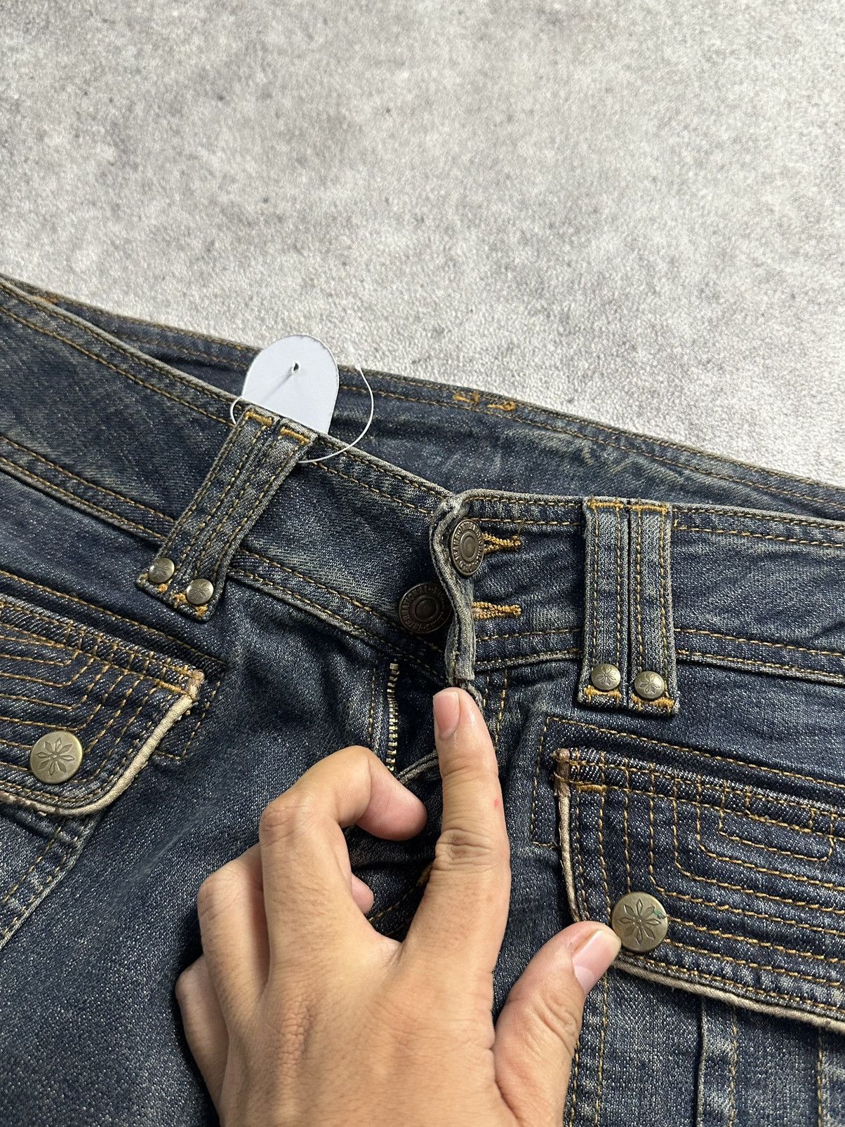 Tornado Mart 90s Multipocket Flared Mud Wash Low Rise Denim Jeans Size US 29 - 5 Thumbnail