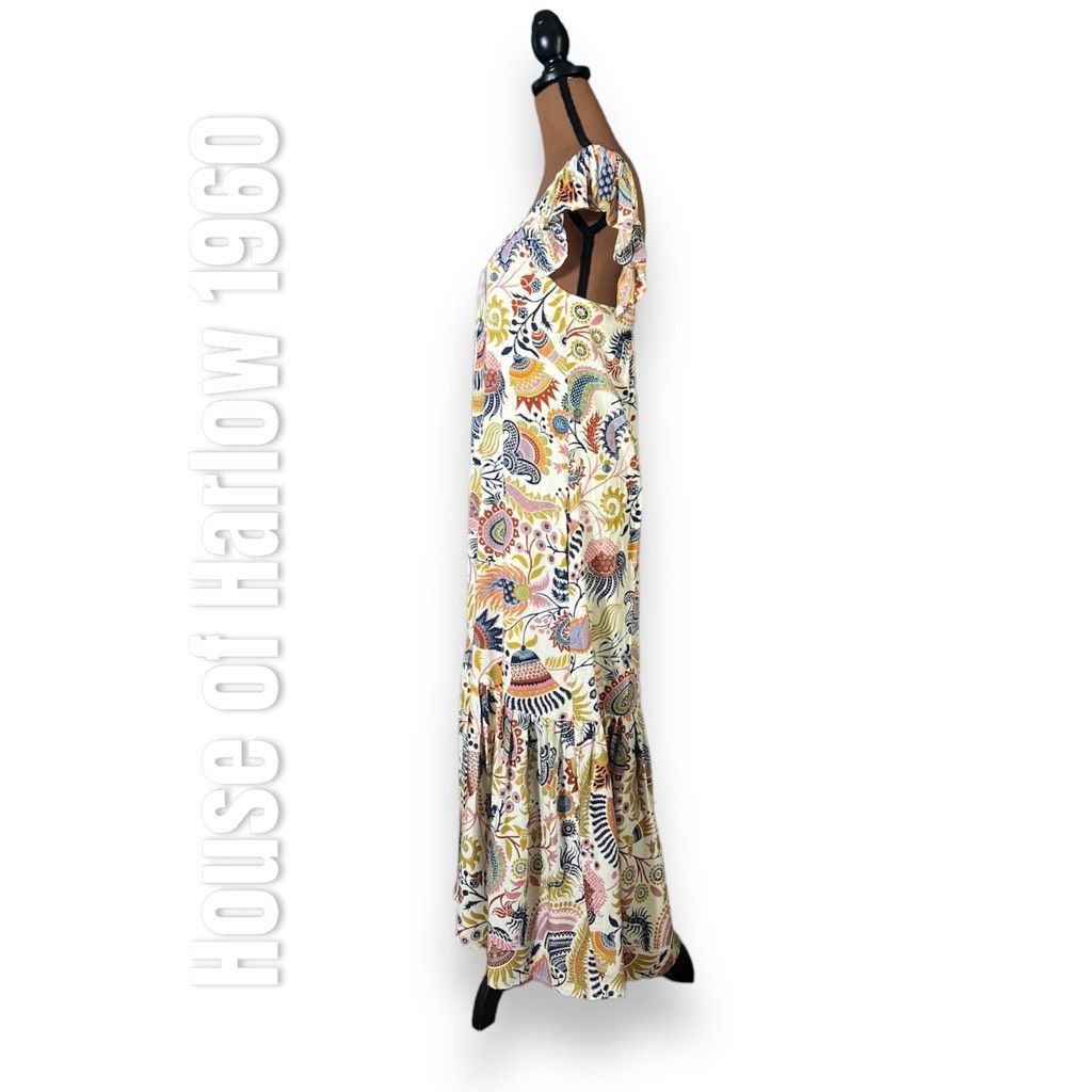 Other House of Harlow 1960 Molly Ivory Maxi Dress Boho Prairie Printed Women’s Small Size S / US 4 / IT 40 - 3 Thumbnail