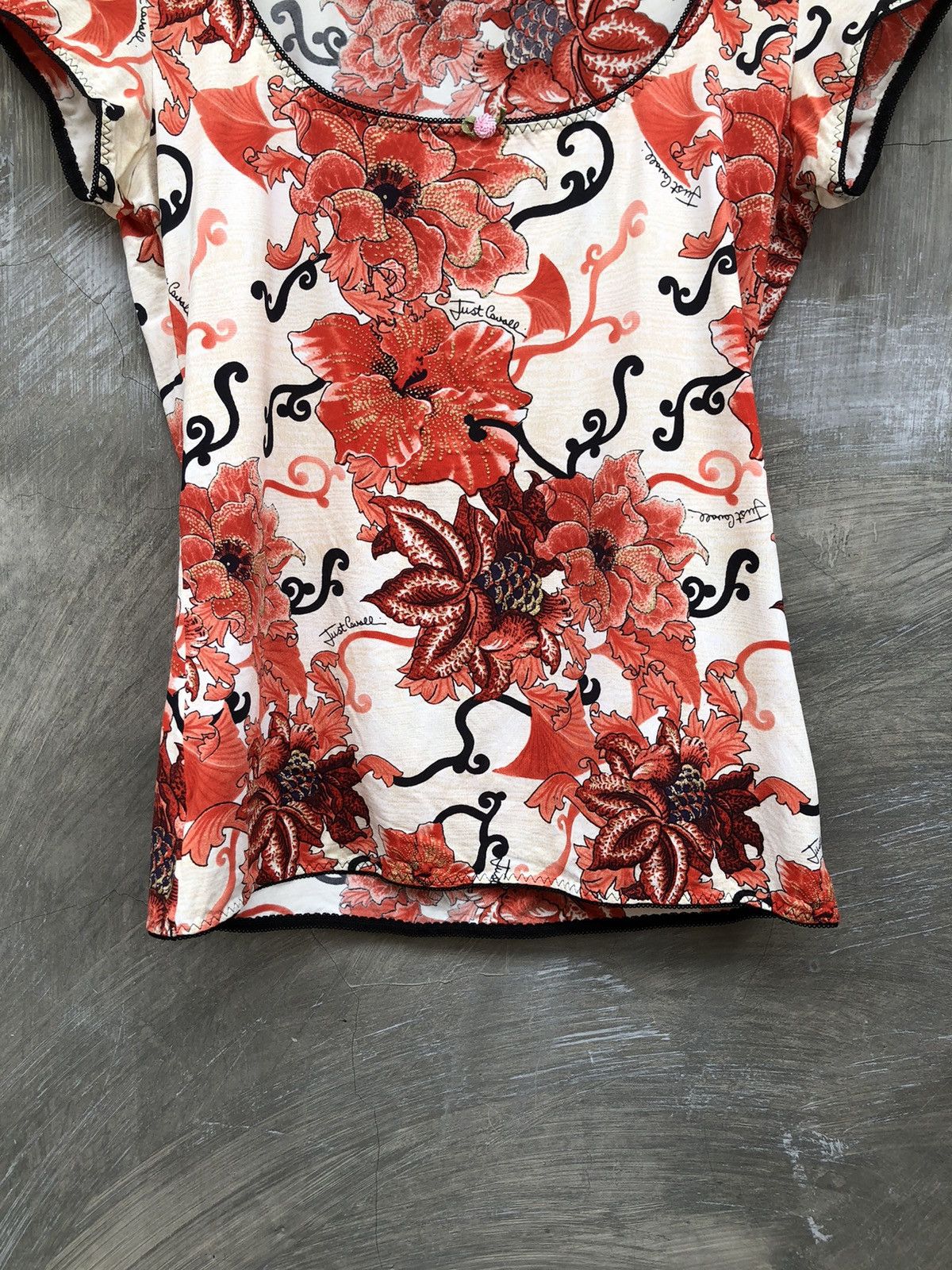 Just Cavalli Just Cavali Underwear Floral T-shirt Size L / US 10 / IT 46 - 3 Thumbnail