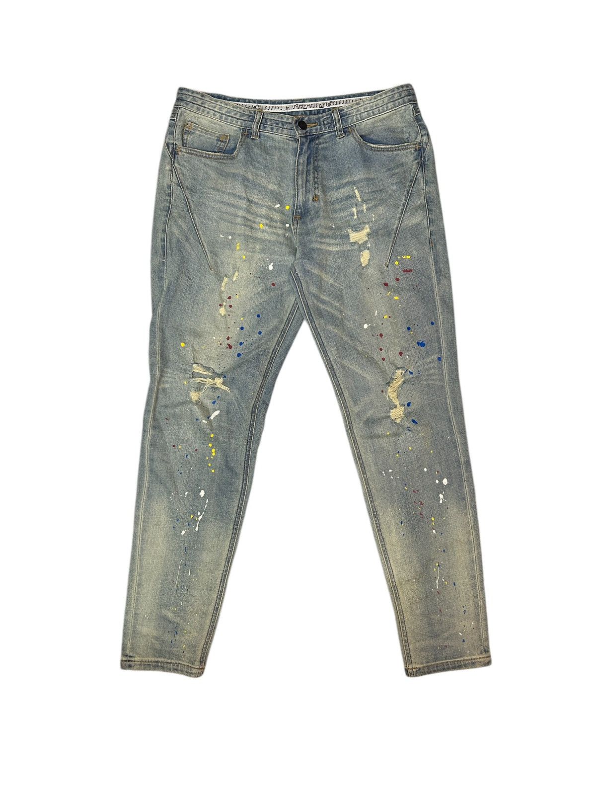 Number (N)ine Darted Paint Splatter Denim Size US 30 / EU 46 - 1 Thumbnail