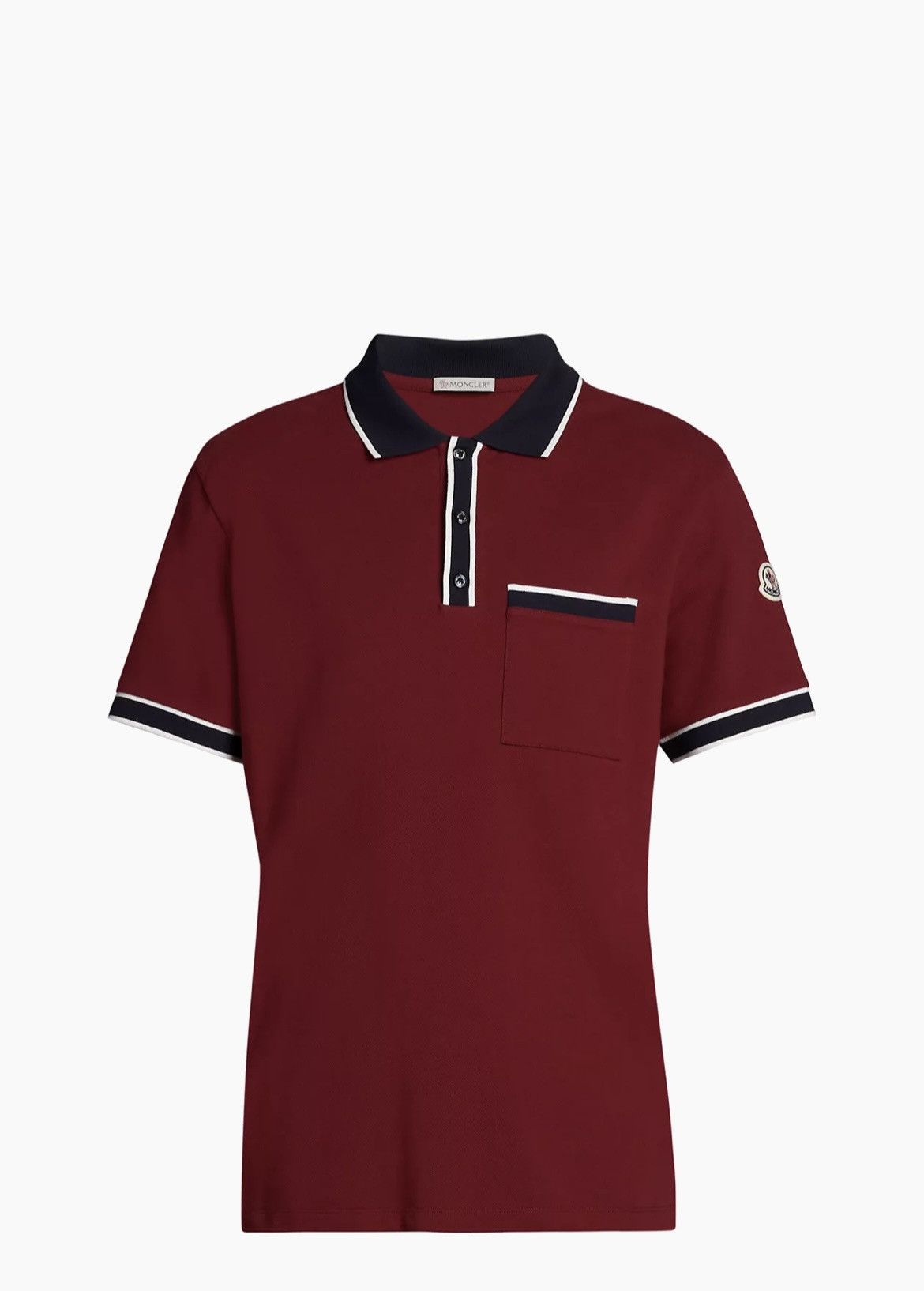 image of Moncler Short-Sleeve Polo Shirt in Red, Men's (Size 2XL)