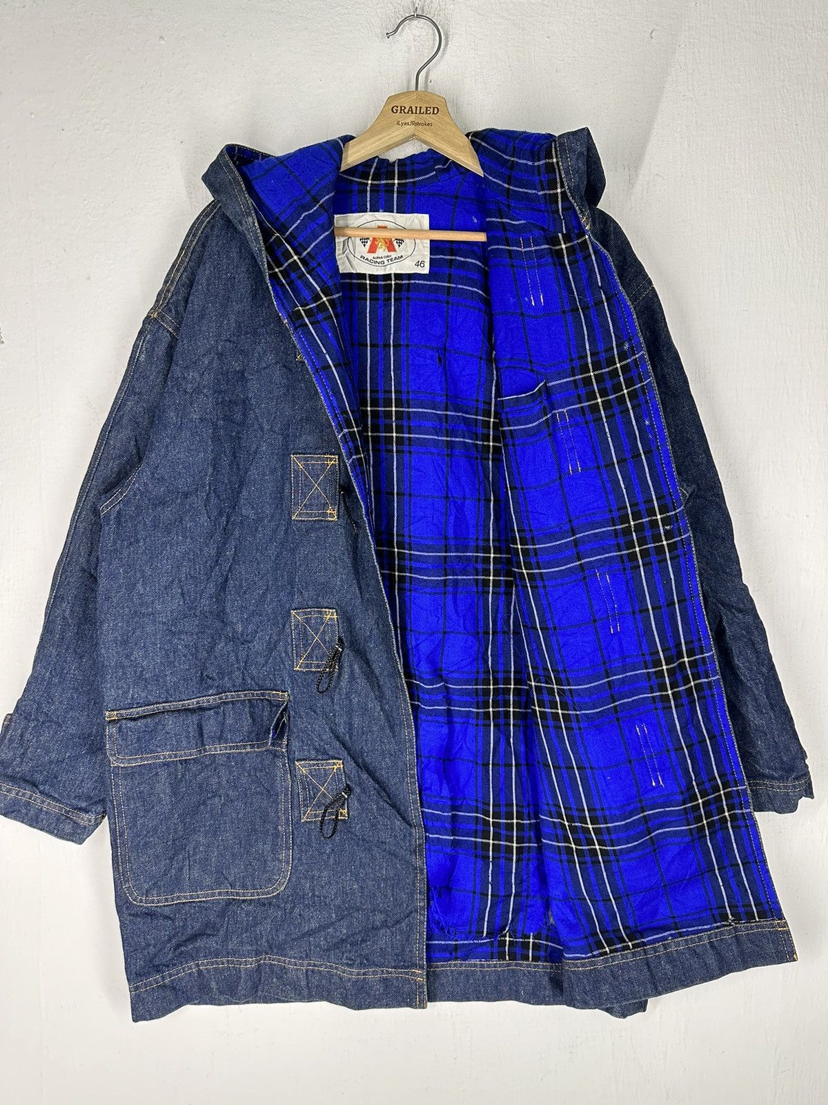 Fox Racing Vintage Alpha Cubic Racing Team Long Denim Jacket Size US XL / EU 56 / 4 - 11 Thumbnail