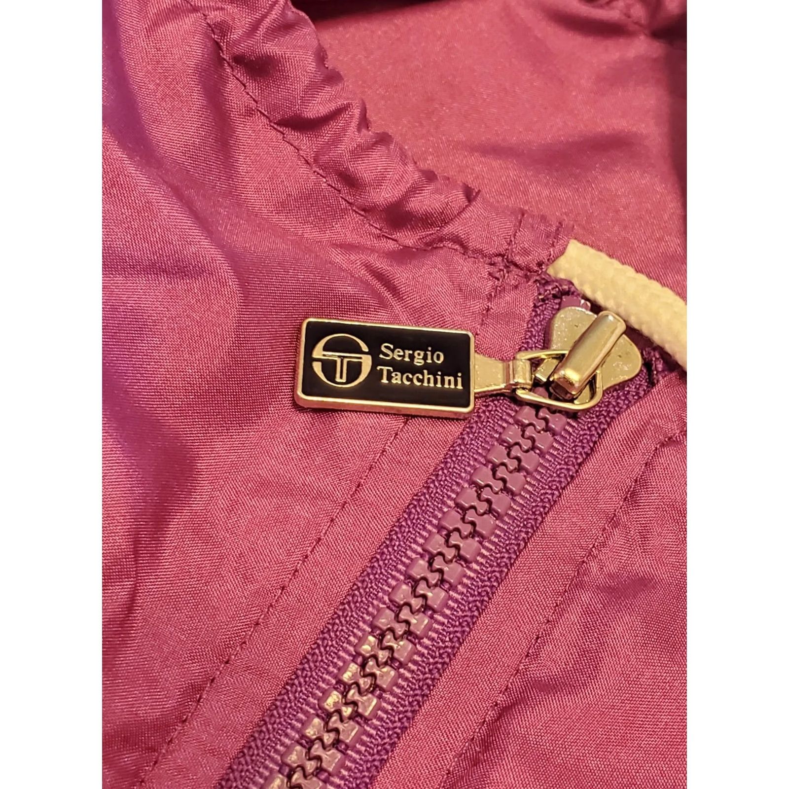 Sergio Tacchini VINTAGE Sergio Tacchini Track Jacket Womens Batwing 70s Purple Purple/Pink Full Zip Pockets Size 8 70s Theme Womens Size M / US 6-8 / IT 42-44 - 4 Thumbnail