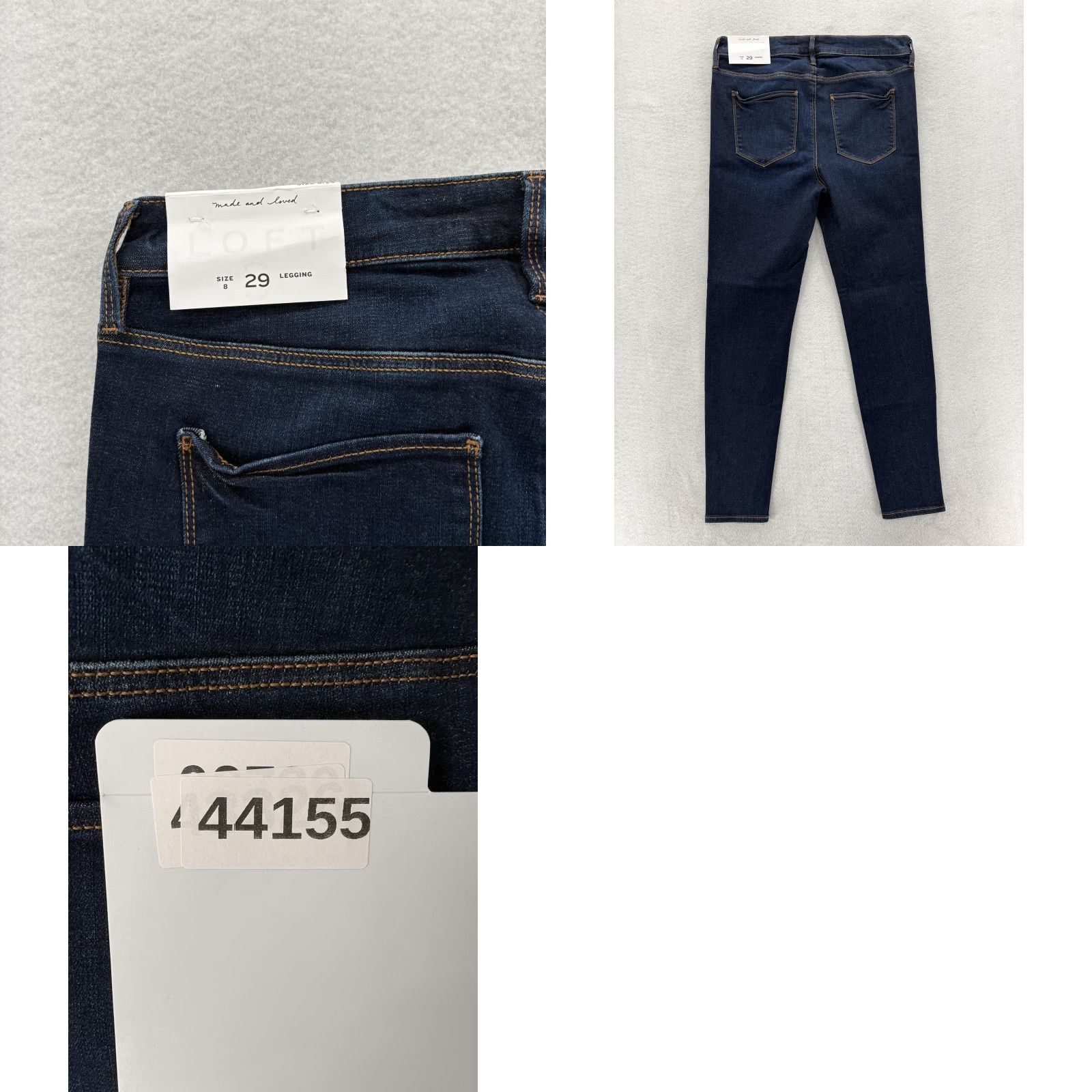 Loft VINTAGE Loft Jeans Womens 29/8 Dark Wash Blue Legging Skinny Stretch Denim Preppy Casual Size 30" / US 8 / IT 44 - 9 Thumbnail