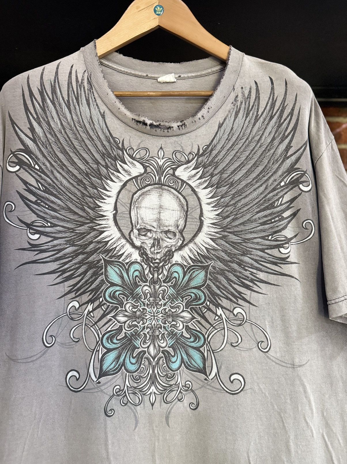 If Six Was Nine × Vintage Thrashed Vintage Xtreme Skulls Coysen Sun Faded Tee Size US XL / EU 56 / 4 - 2 Thumbnail
