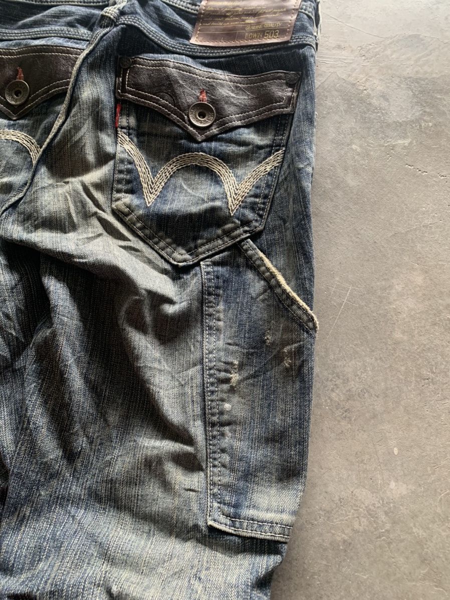 Edwin distressed semi flare edwin 503 blue trip Size US 30 / EU 46 - 16 Thumbnail