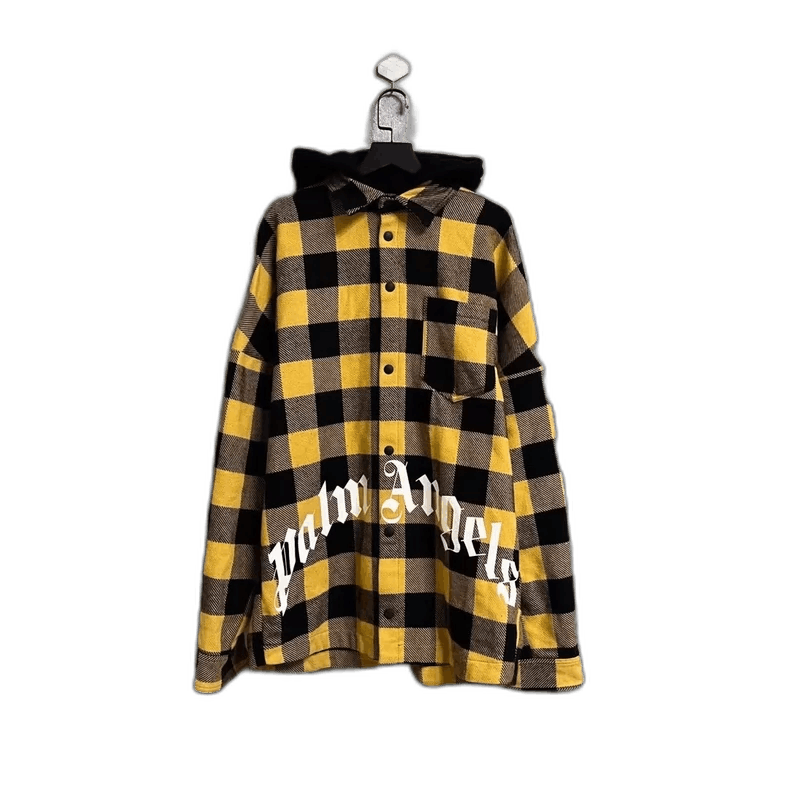 Palm Angels Palm Angels Checkered Hooded Shirt Jacket-yf Size US M / EU 48-50 / 2 - 1 Thumbnail