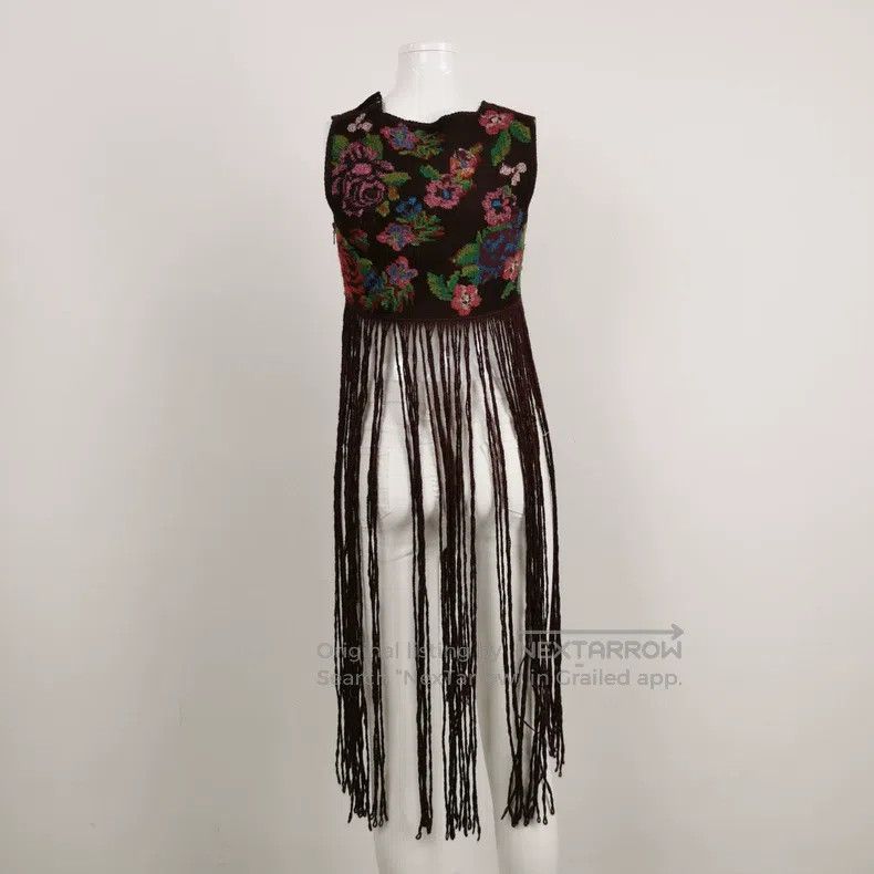 Valentino Valentino Plush blend floral pattern fringed top Size S / US 4 / IT 40 - 2 Thumbnail