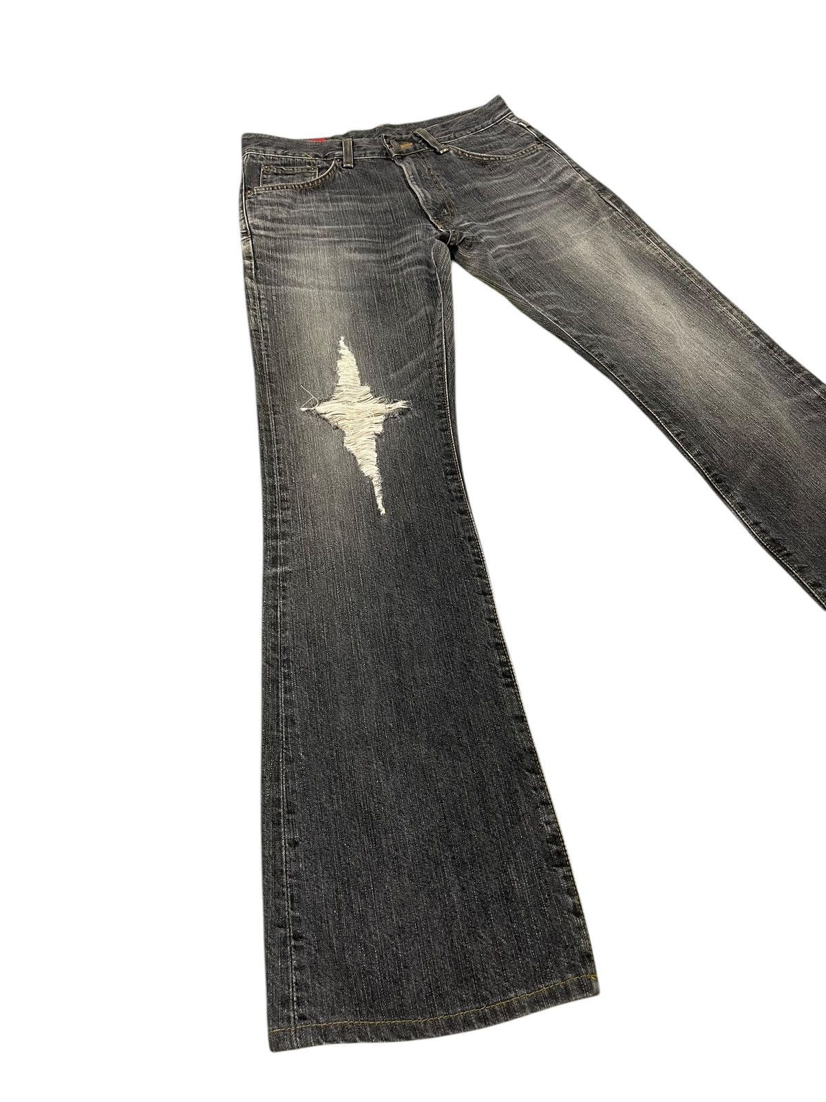 Edwin Flare Jeans Edwin Faded Distress Boot Cut 9🟦 Size US 29 - 1 Thumbnail