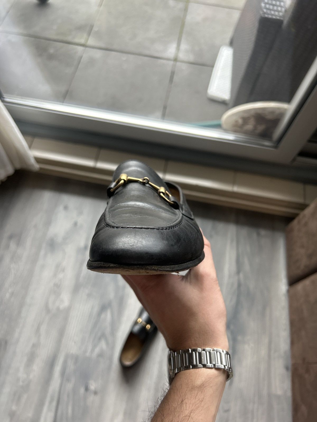 Gucci Black Horsebit Loafers in Leather Size US 7 / EU 40 - 9 Thumbnail