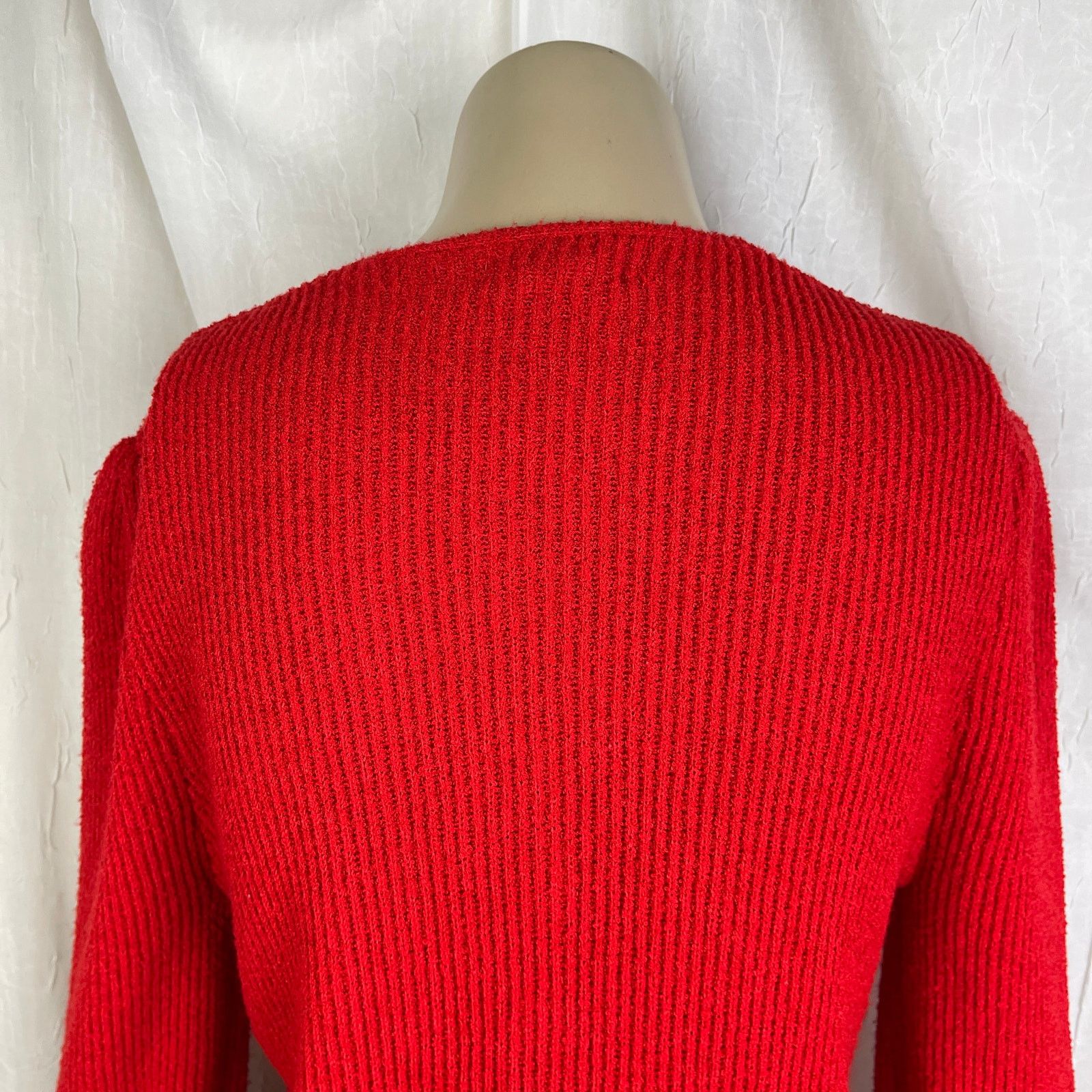Vintage VTG 90’s Petites Just For You Red Cardigan Cozy Knit Sweater Size S / US 4 / IT 40 - 13 Thumbnail