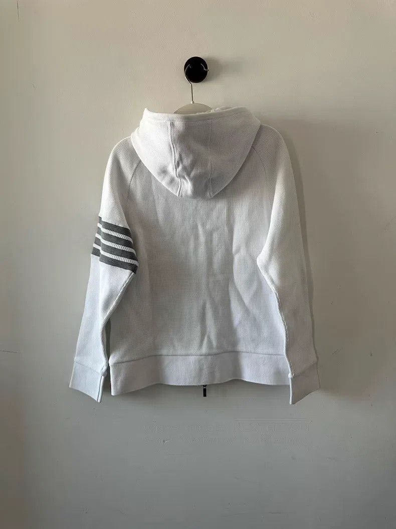 Thom Browne Thom Browne White Waffle Zip-Up Hoodie Jacket Size US L / EU 52-54 / 3 - 2 Thumbnail