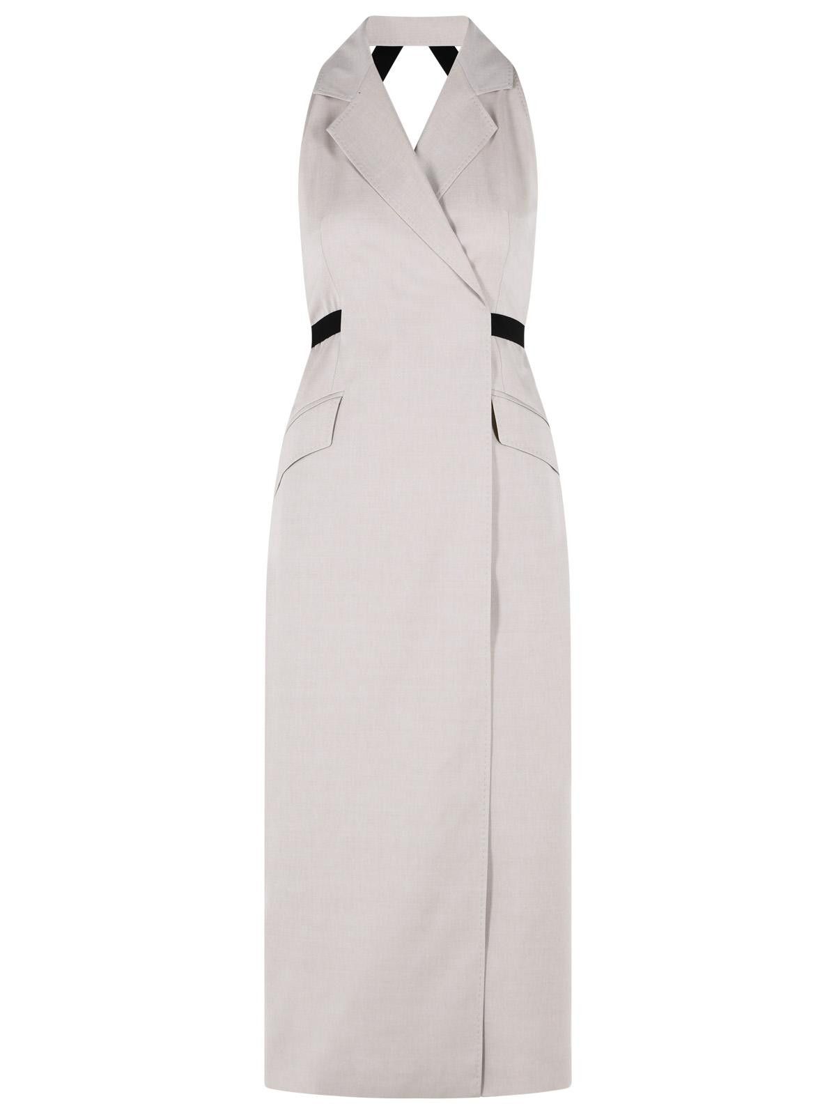 Max Mara 'cime' Beige Cotton And Wool Canvas Dress, Women's (Size Small)