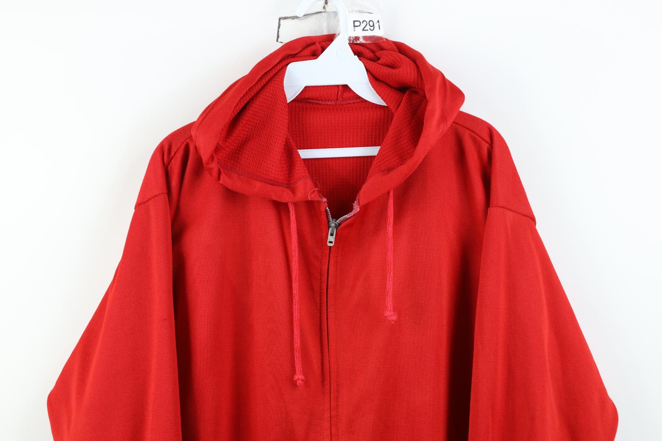 Vintage Vintage 70s Streetwear Waffle Knit Lined Zip Hoodie USA Size US L / EU 52-54 / 3 - 2 Thumbnail