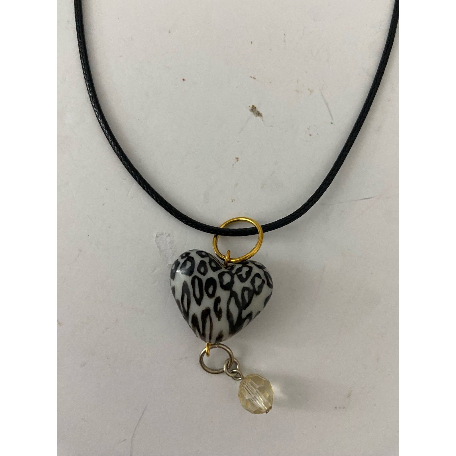 Handmade Cheetah heart pendant necklace Size ONE SIZE - 5 Thumbnail