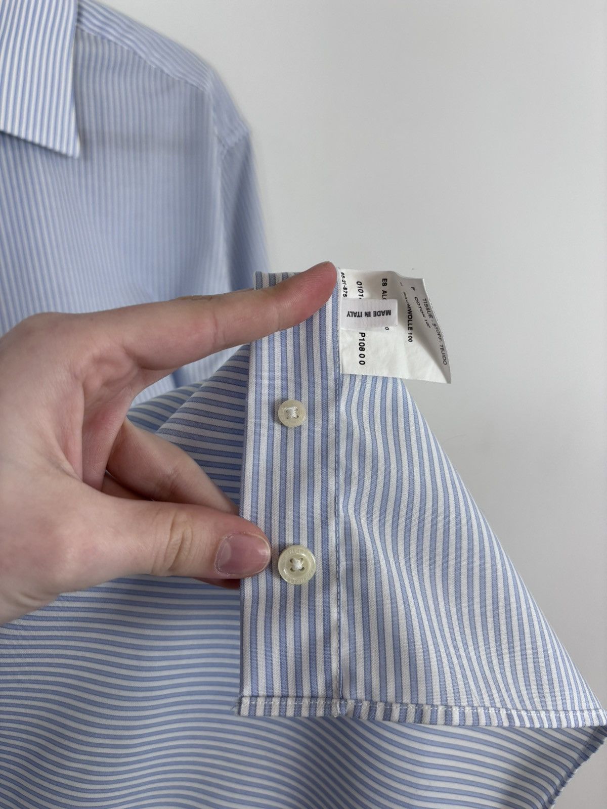 Corneliani Corneliani Men’s Light Blue Striped Button Up Dress Shirt Size US XL / EU 56 / 4 - 9 Thumbnail