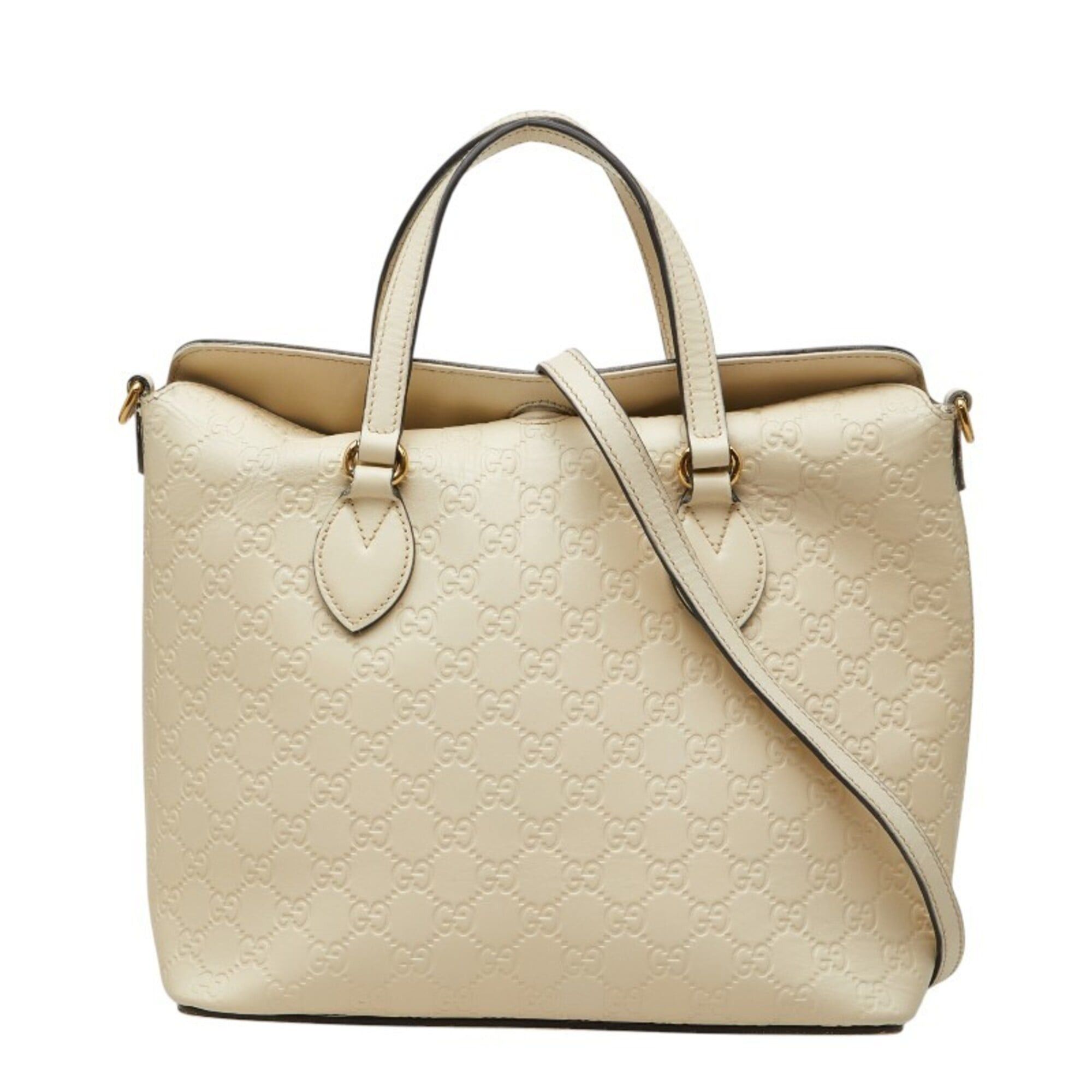 Gucci Gucci Guccissima Handbag Shoulder Bag 2WAY 428226 White Leather Women's GUCCI Size ONE SIZE - 1 Thumbnail