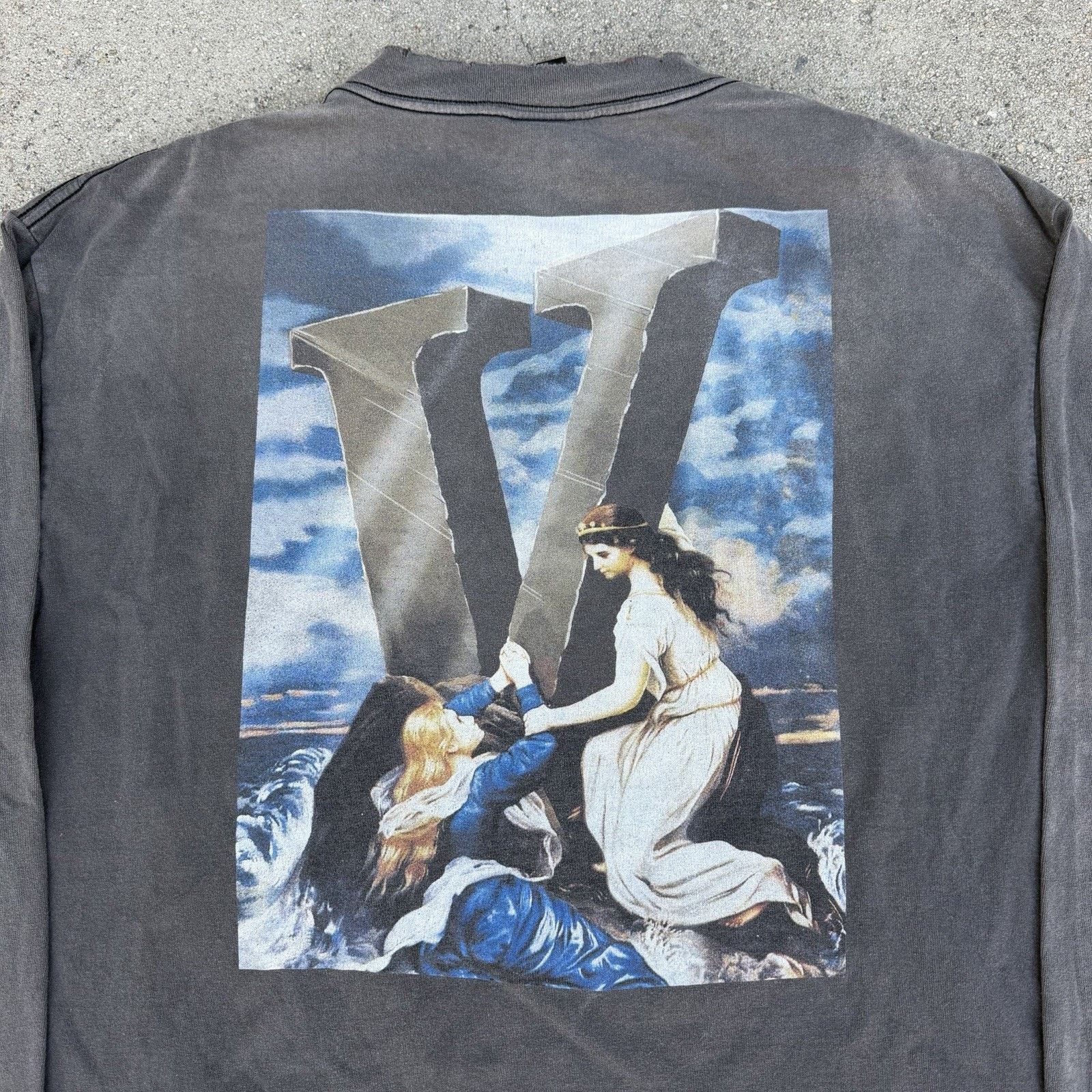 Hypebeast × Saint Michael × Vlone Saint Michael x Vlone Maria Faded Black Longsleeve Shirt XXL Size US XXL / EU 58 / 5 - 4 Thumbnail