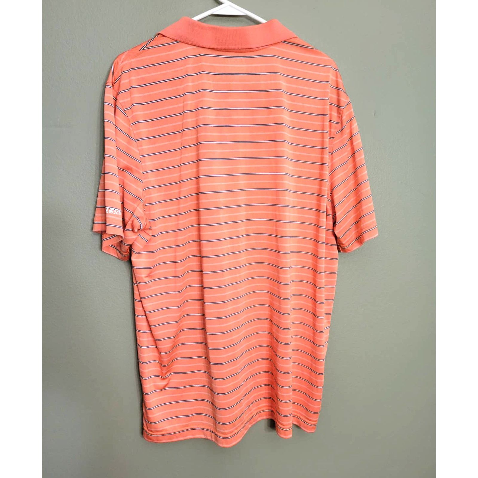 Izod Men's IZOD Golf Perform X Orange Striped Polo Size XL Size US XL / EU 56 / 4 - 2 Thumbnail