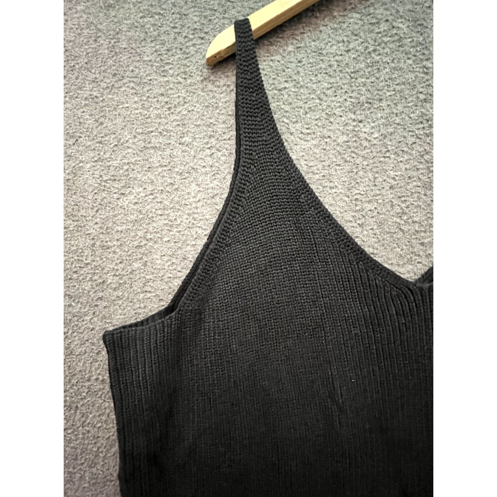 Vintage The Drop Tank Top Vest Top The Drop Textured Ribbed Sweater Knit Tank Top Sz 3X Black V-Neck Size XXL / US 16-18 / IT 52-54 - 6 Thumbnail