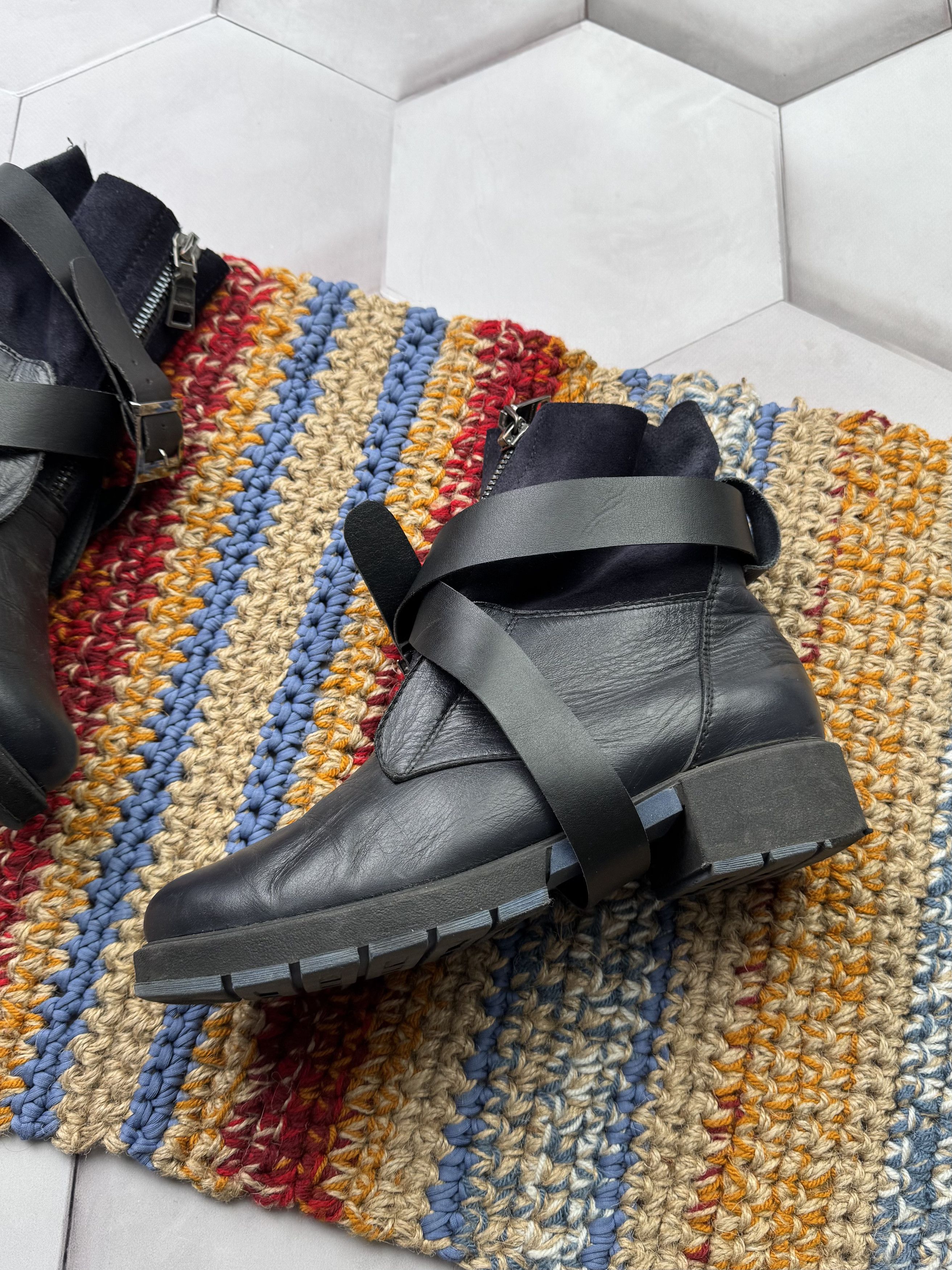 Vintage Vintage Leather Boots With Zipper And Belted (E4) Size US 10 / IT 40 - 3 Thumbnail