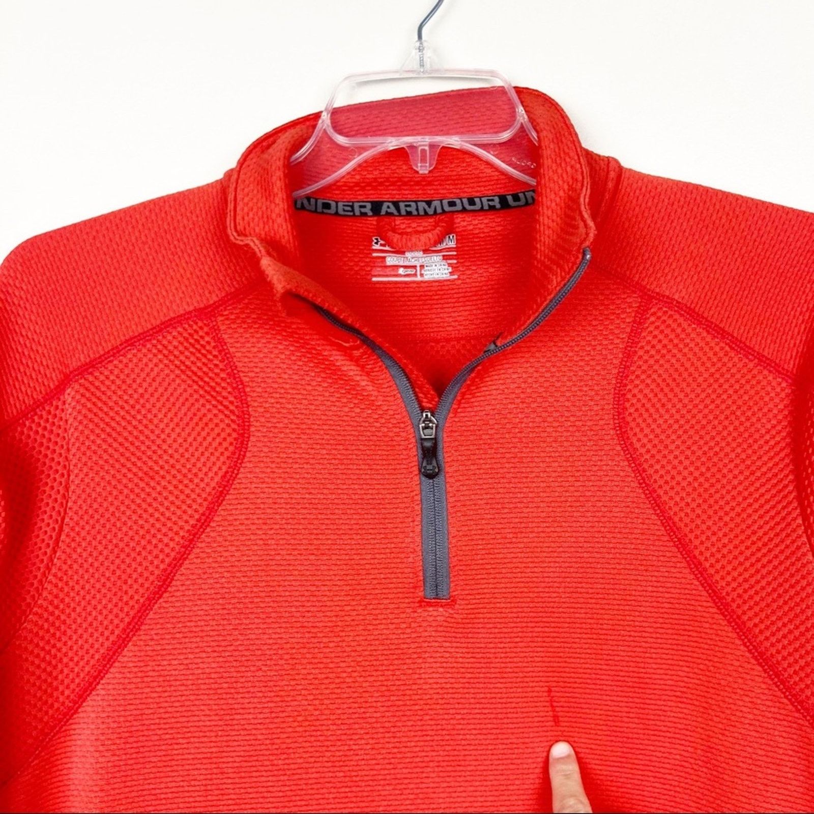 Under Armour Under Armour Orange Fuego Quarter Zip Sweater Sz M Size US M / EU 48-50 / 2 - 2 Thumbnail