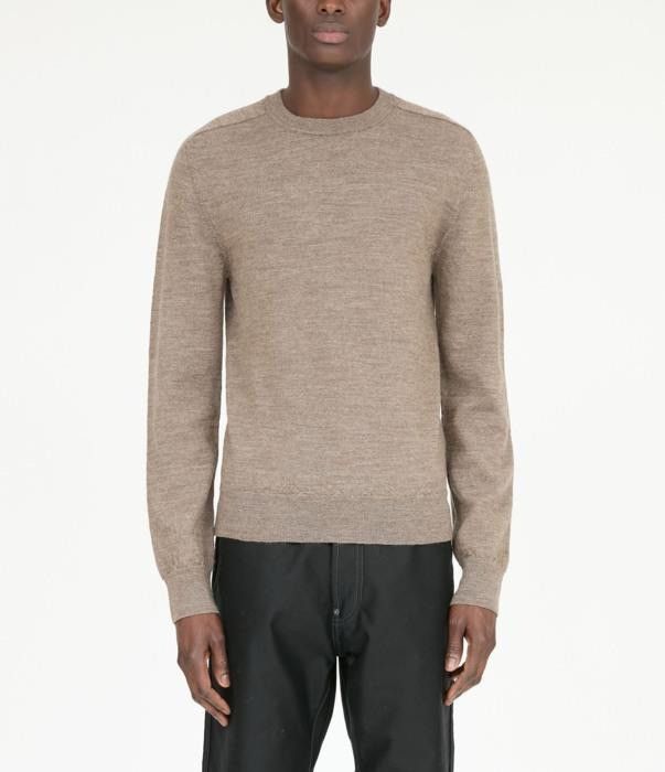 Maison Margiela o1bcso1str0526 Elbow Patch Crewneck Sweater in Walnut Size US XL / EU 56 / 4 - 1 Thumbnail