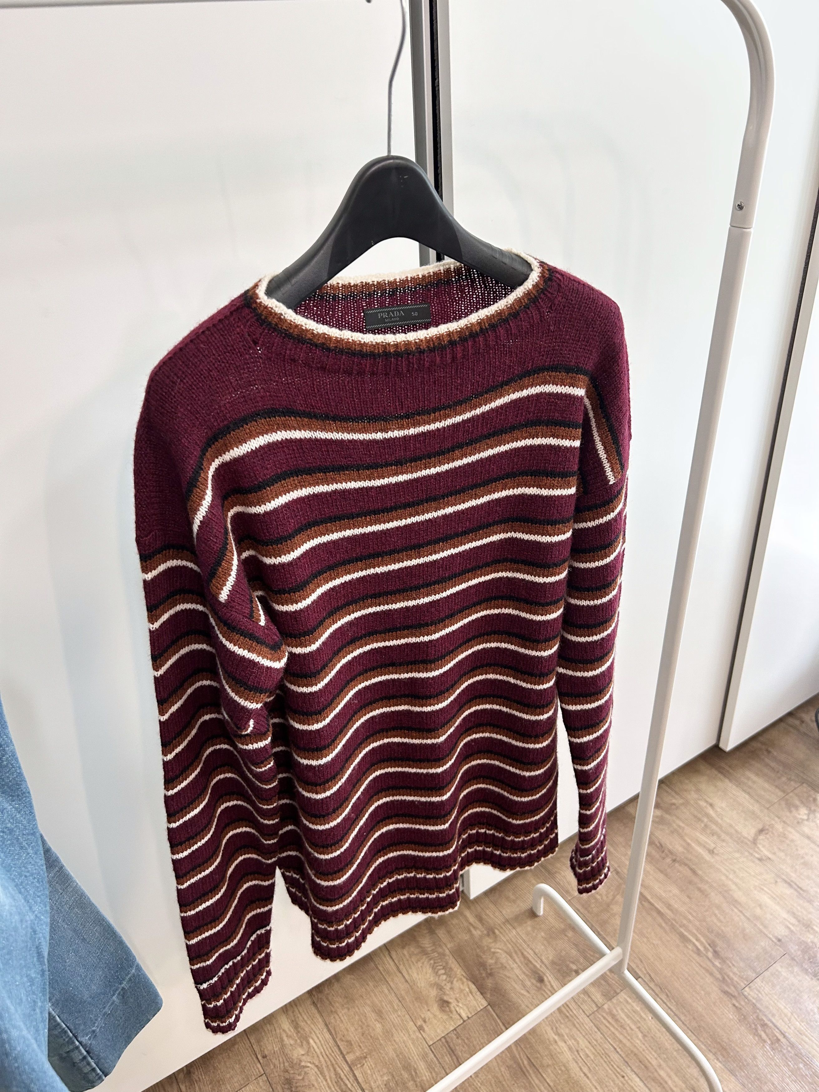 Prada PRADA Multi Pinstripe Knit Pullover Size US M / EU 48-50 / 2 - 3 Thumbnail
