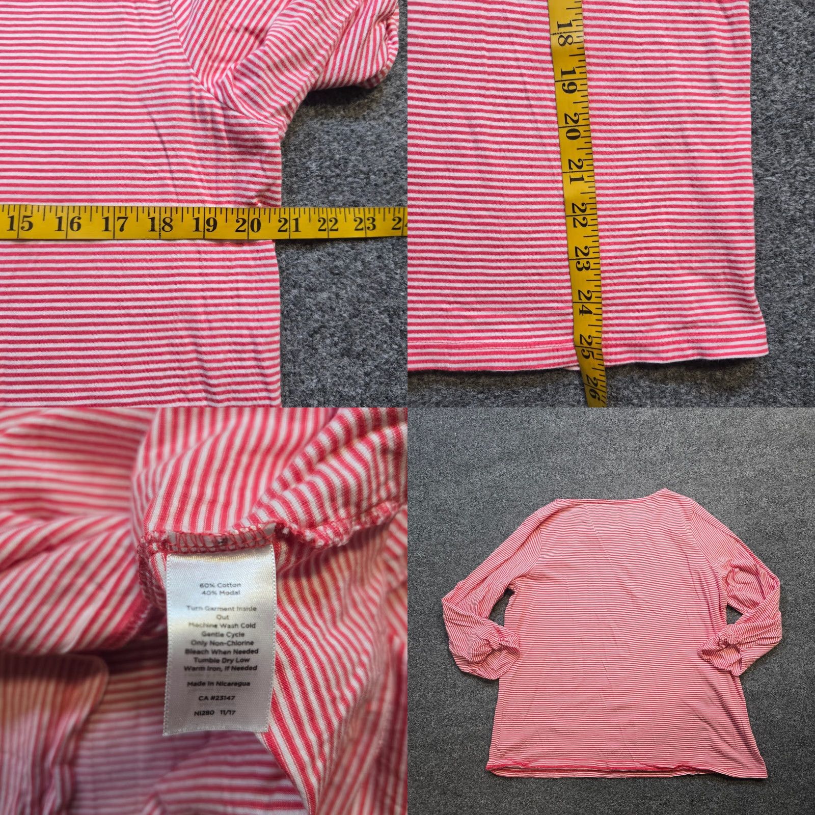 Talbots Talbots Blouse Shirt Women 1X Pink Striped 3/4 Sleeve Round Neck Stretch Casual Vintage No Ladies Mens Womens Size XL / US 12-14 / IT 48-50 - 8 Thumbnail