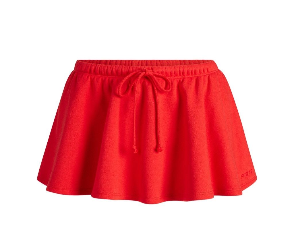 SKIMS NWT Skims COTTON FLEECE MICRO SKIRT Size Small In Ruby Size 26" / US 2 / IT 38 - 3 Thumbnail