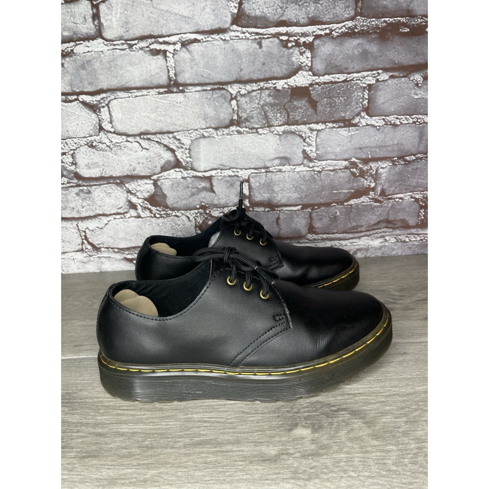 Dr. Martens DR MARTENS Air Wair ZAVALALO Unisex Black Leather Shoes Wome Size US 7 / IT 37 - 9 Thumbnail