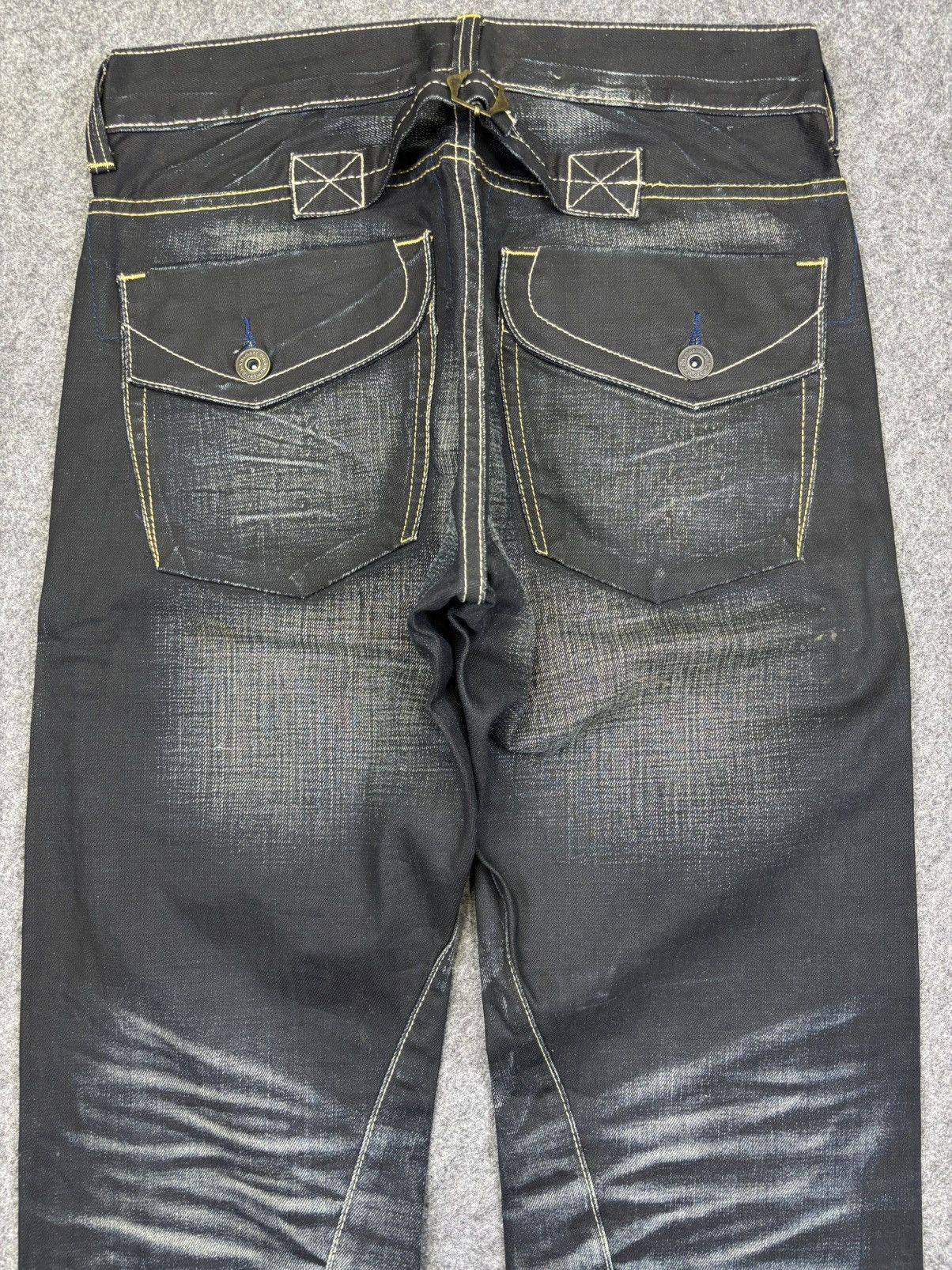 Japanese Brand 💥Sick Back Number Multipockets Indigo Stone Wash Denim F718 Size US 32 / EU 48 - 14 Thumbnail